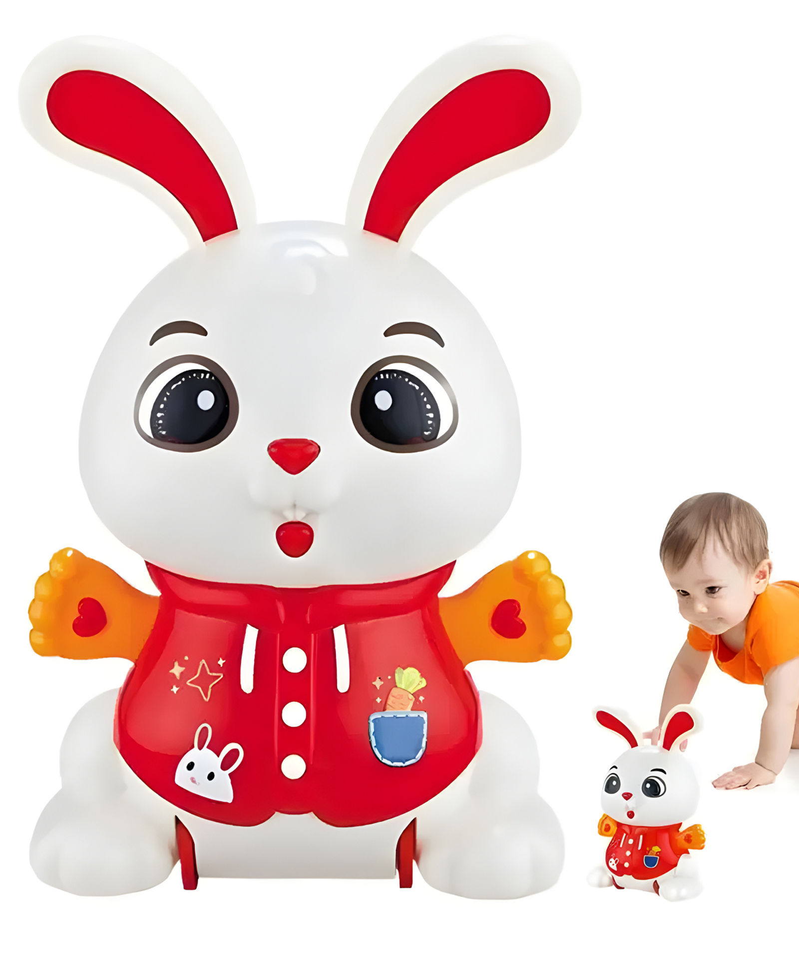 NEGOCIO Crawling Rabbit Toy Interactive Electronic Kids Robot Bunny Cute Light Up Dancing Bunny with Music for Boys Girls- Pack of 1- Color May Vary-image-30