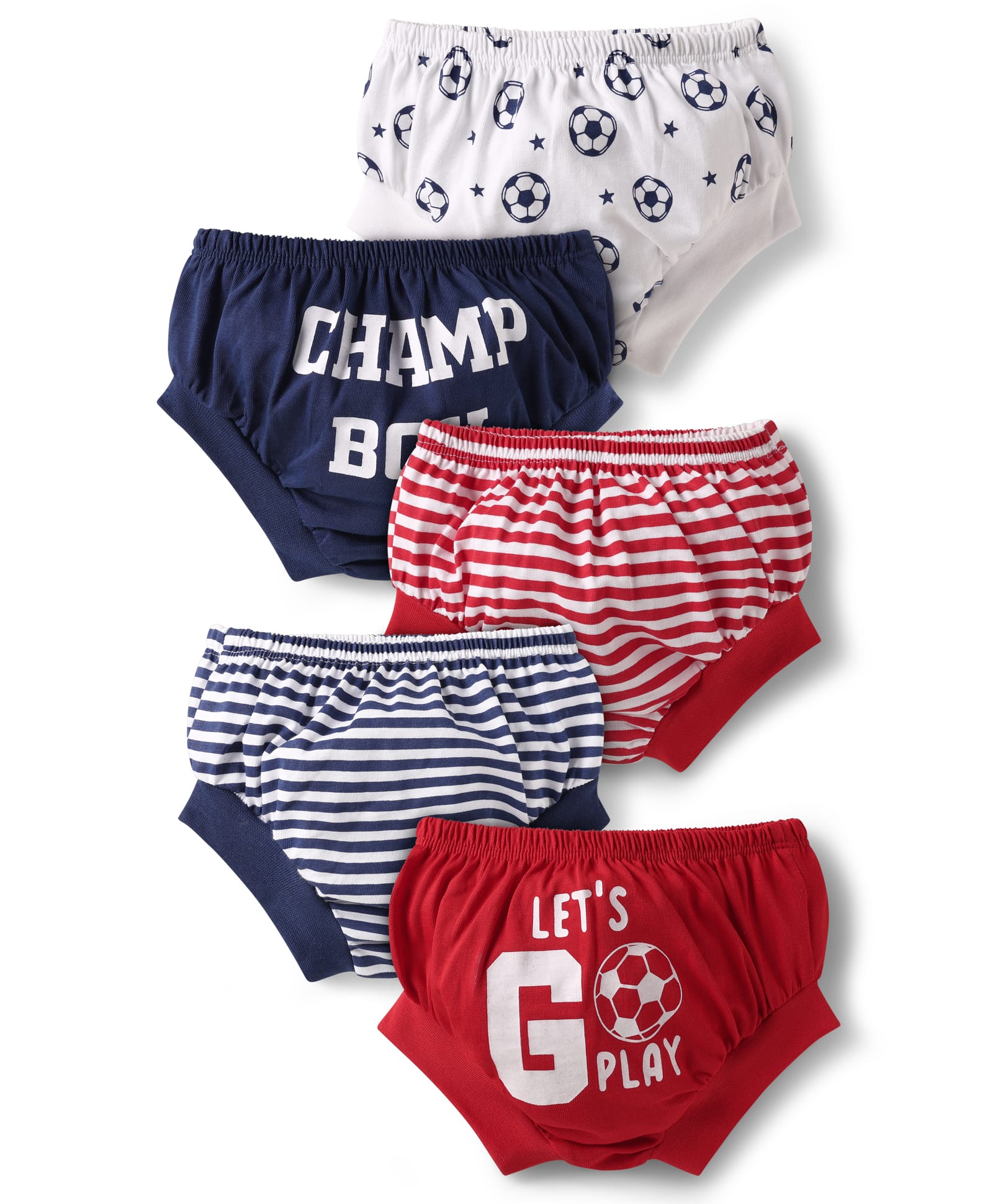 Doodle Poodle 100% Cotton Briefs With Stripes & Sports Theme Print Pack Of 5 - Multicolour-picture-26