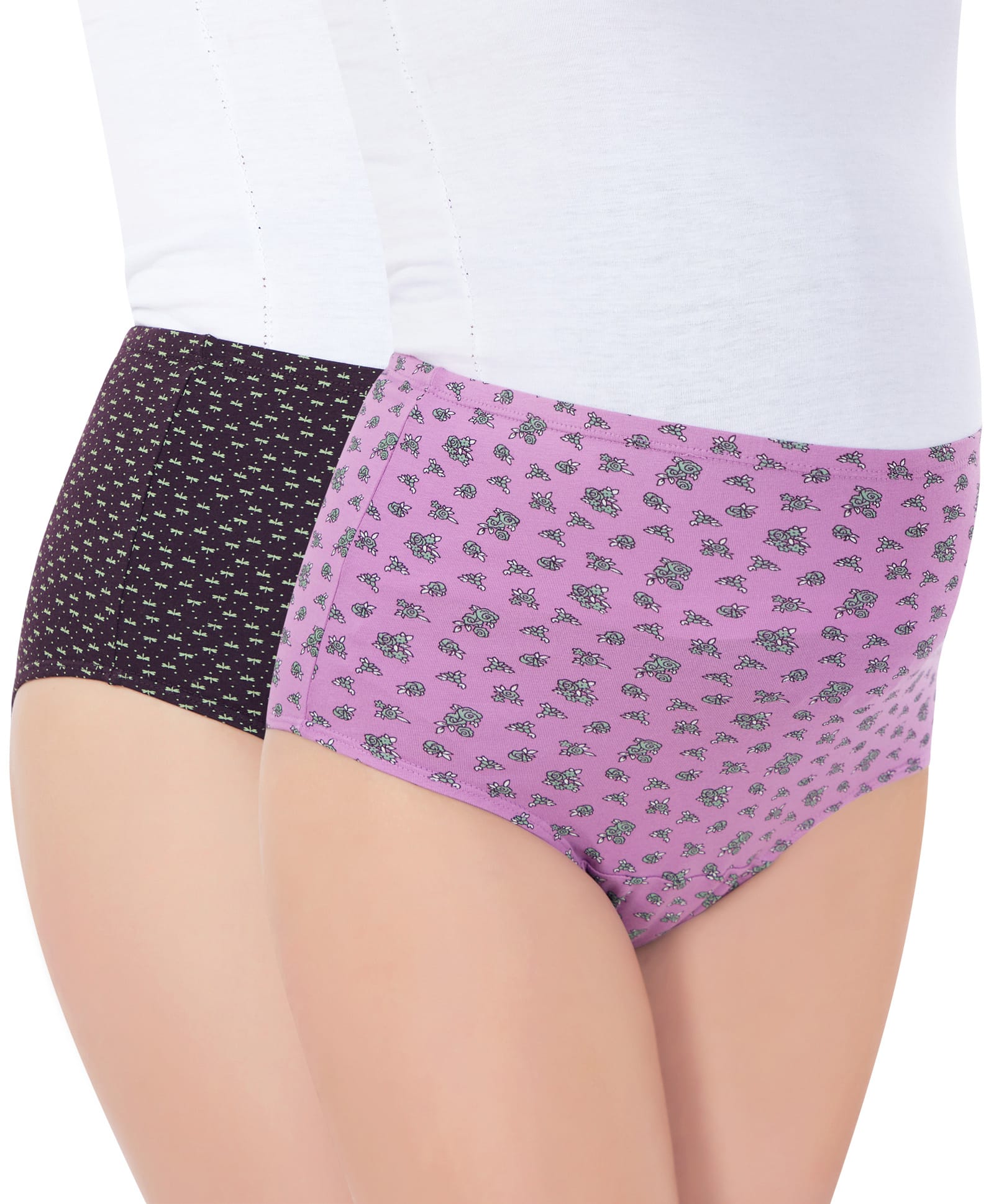 Bella Mama Cotton Elastane High Coverage Panties Pack of 2 (Color & Print May Vary)-picture-47