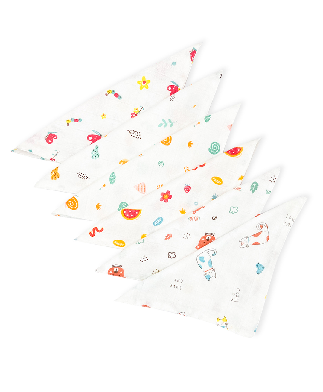 Zizuka Soft Muslin 2 Layer Face Wipes for newborn- Pack of 6 -Multicolour-picture-11