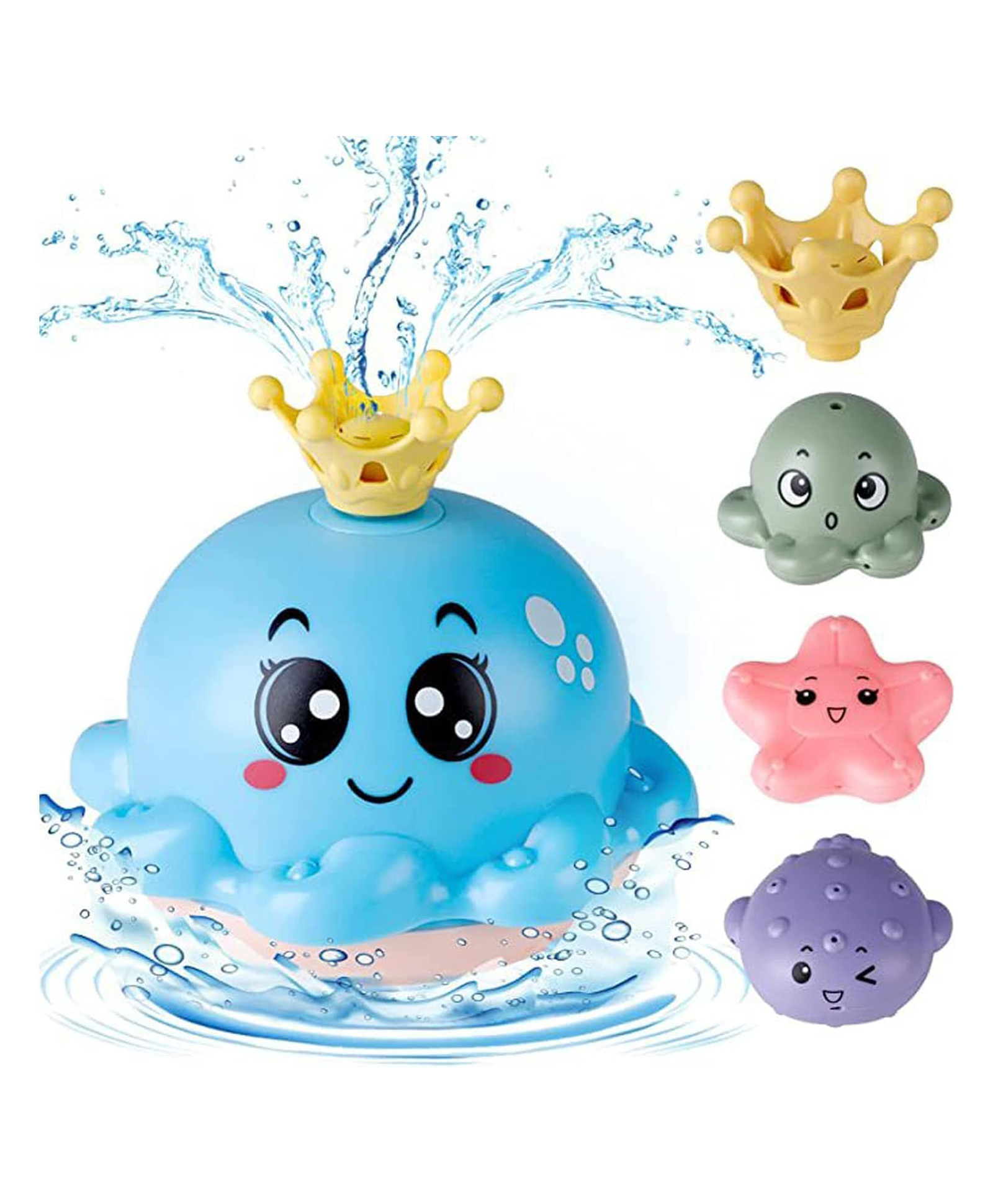 Happy Hues Octopus Light-Up Bath ToyWater Sprayer with LED Lights & 4 Fun Spray Modes for Babies & Toddlers-image-20