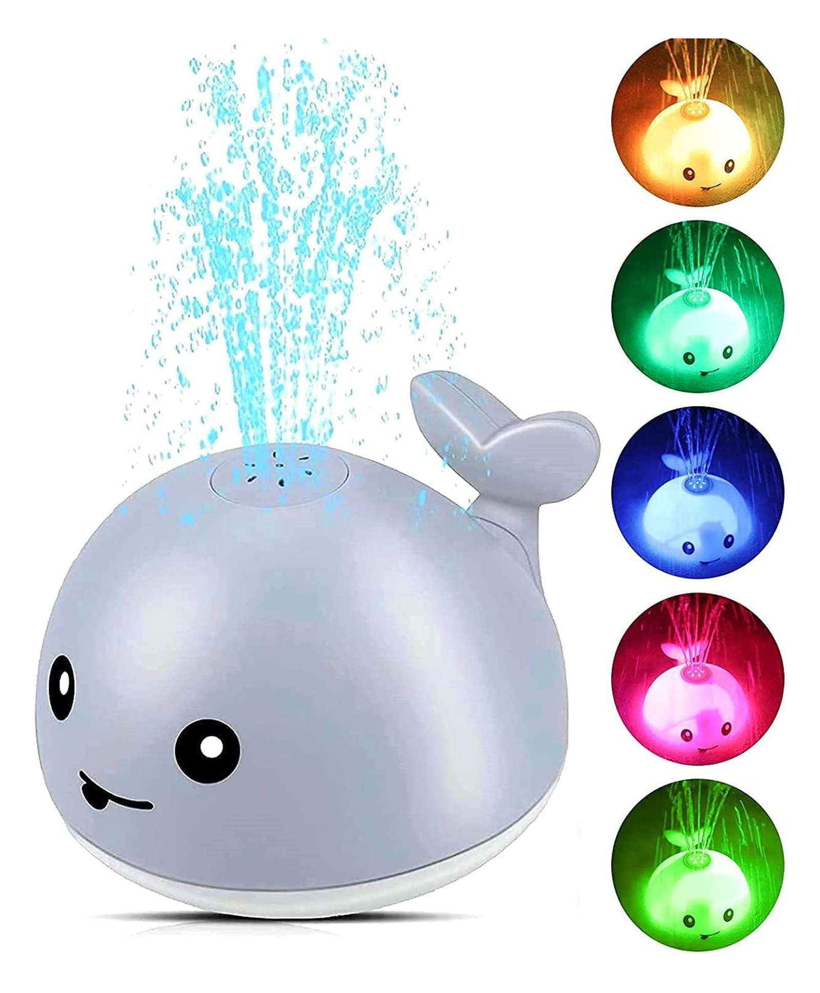 Happy Hues Baby Whale Fun Bath Toy with Auto Sensor, Flashing Lights-and Water SprinklerFun Pool Game for Babies & Toddlers