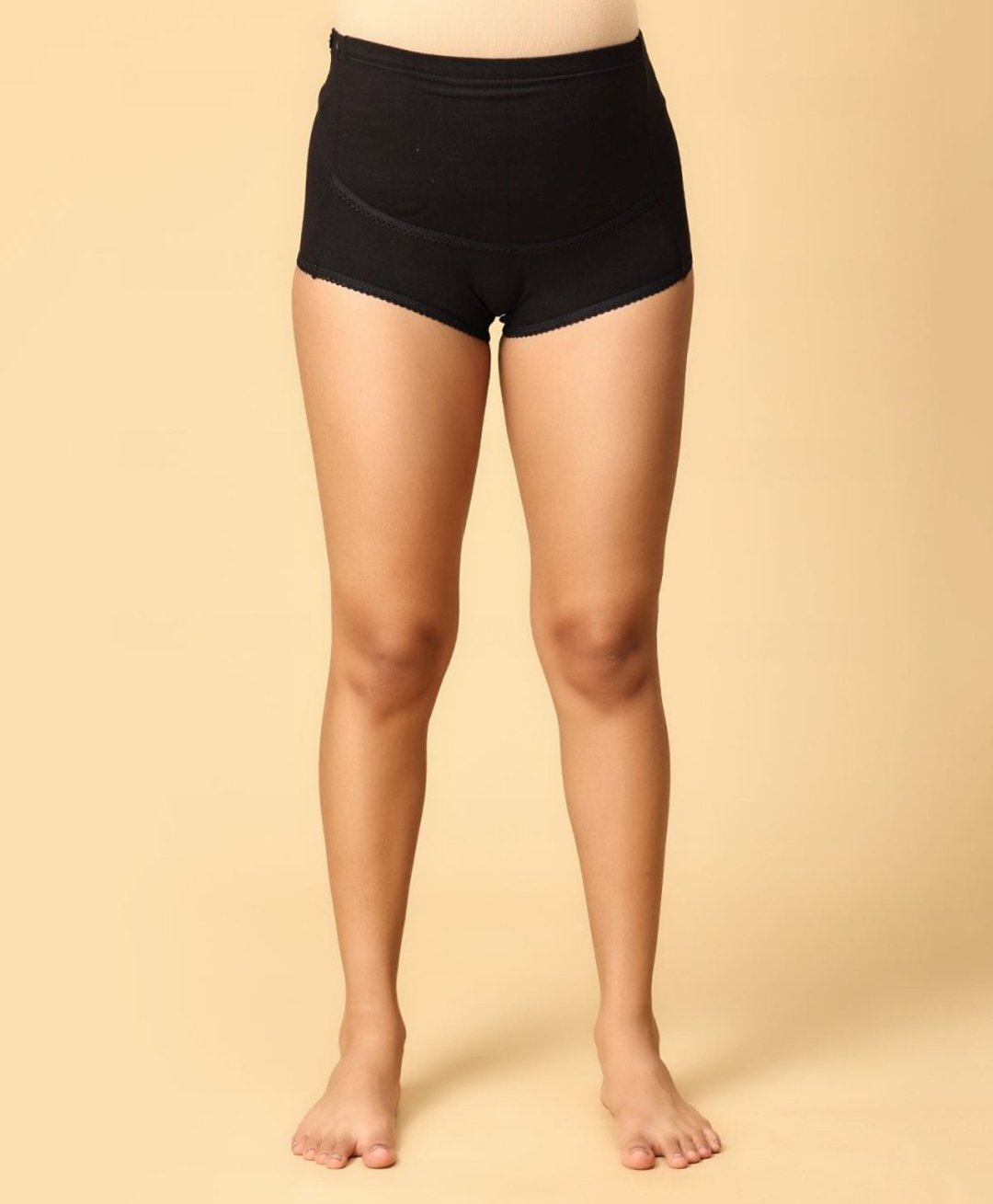 The Mom Store Cotton Solid High Waist Support Maternity Panty - Black-picture-28
