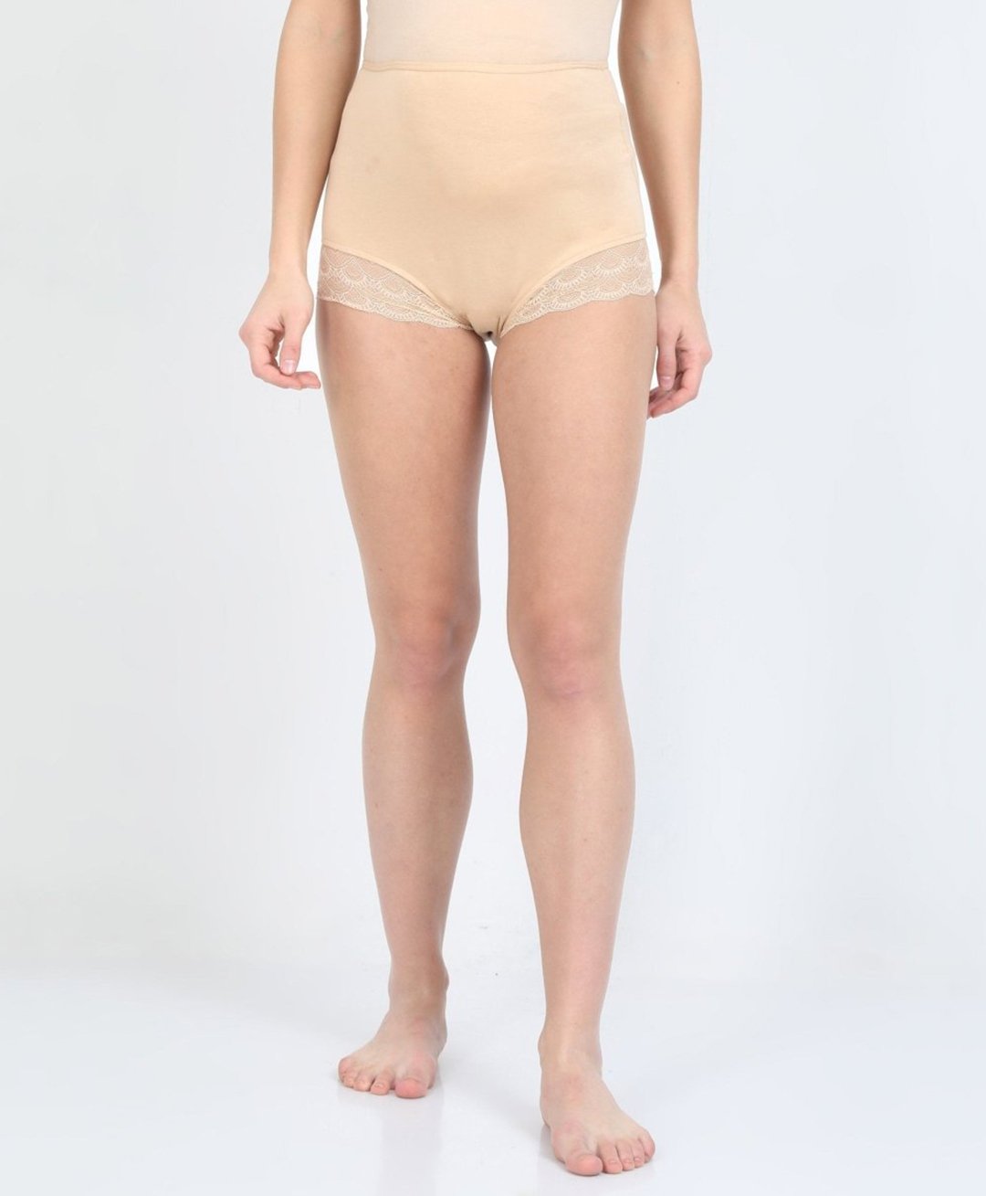 The Mom Store Cotton Lace Embellished High Waist Maternity Panty - Beige-picture-20