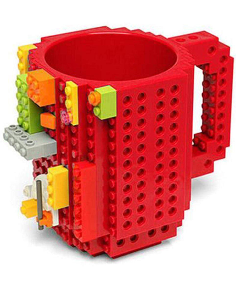 Azhari 3D Plastic DIY Build On Brick Building Block Tea,Coffee Plastic Mug For Kids 400 Ml Color & Design May Vary-image-30