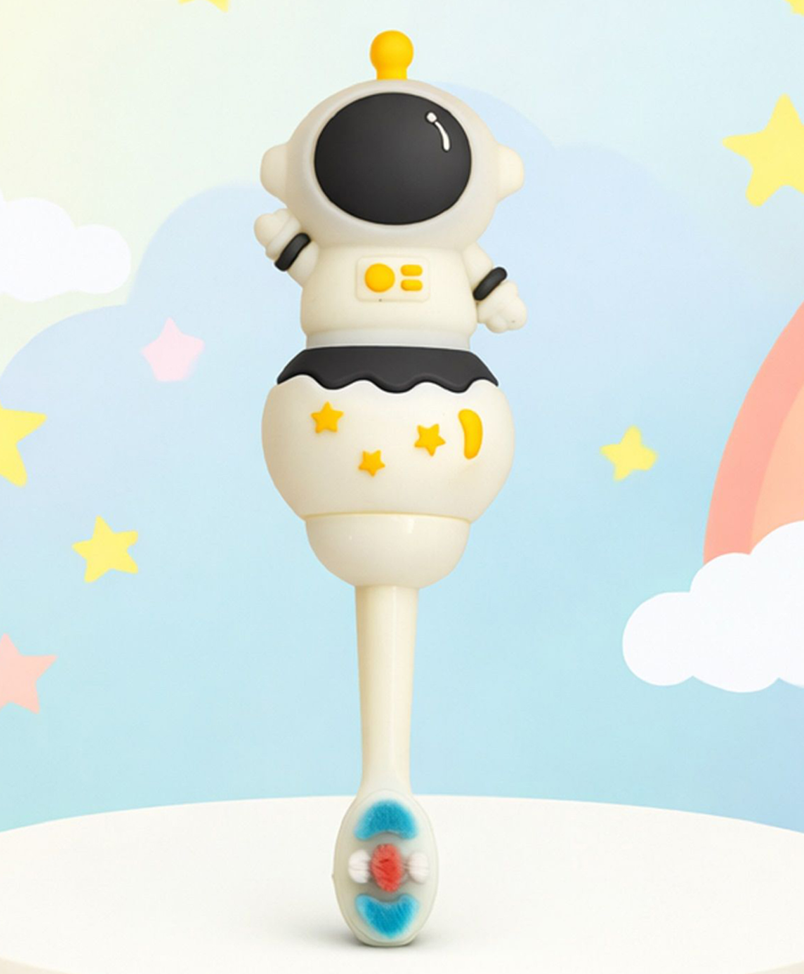 The Cheeky Kidzz Pack of 1 Baby Ultra Soft Bristles Training Toothbrush Cute Attractive Bear Robot Cartoon Design for Newborn/Infants/Toddlers/Kids (1-7 Years) (Mutli-Color)-image-7