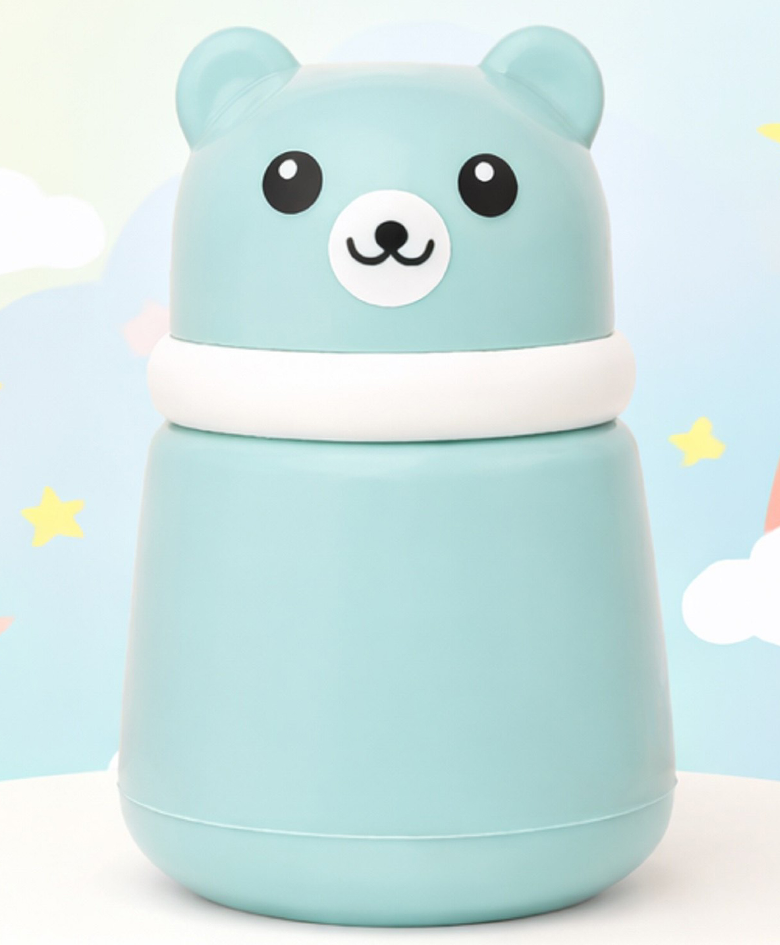 The Cheeky Kidzz Baby Skin Care Powder Puff Box With Cute Bear Face Holder Container Leakproof For Babies/Toddlers/New Borns (BLUE)-image-45
