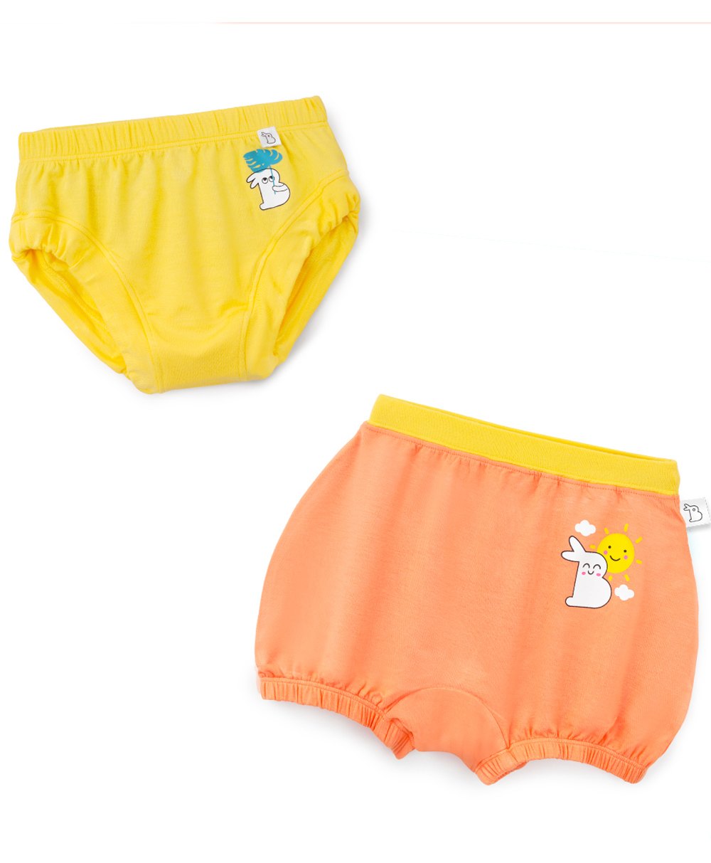 SuperBottoms Bamboo Pack Of 2 Bunny Printed Panty & Bloomer Set - Multi Colour-picture-17