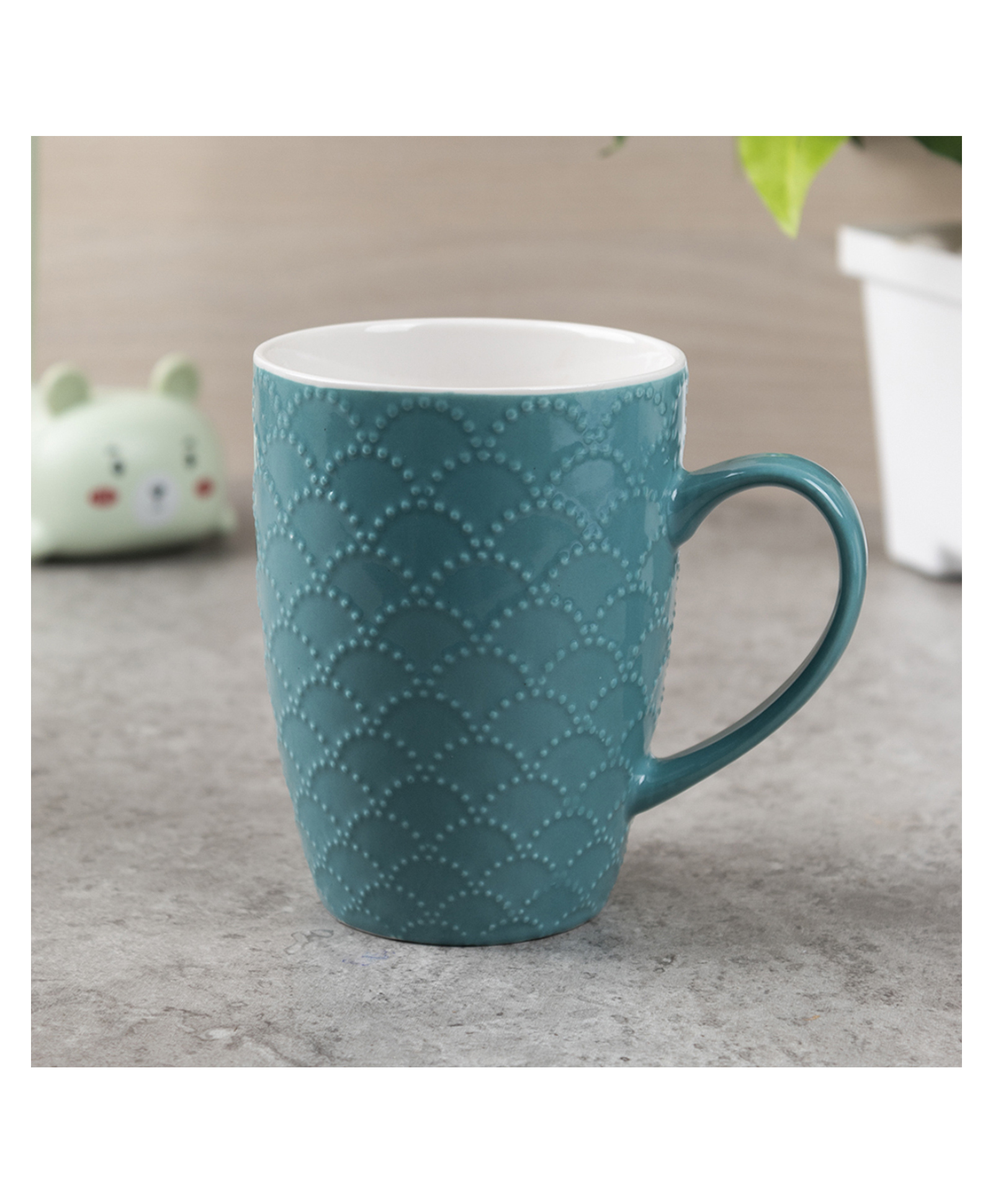 VONCASA Ceramic Coffee Mug 330 ml(Sea Green)-image-2