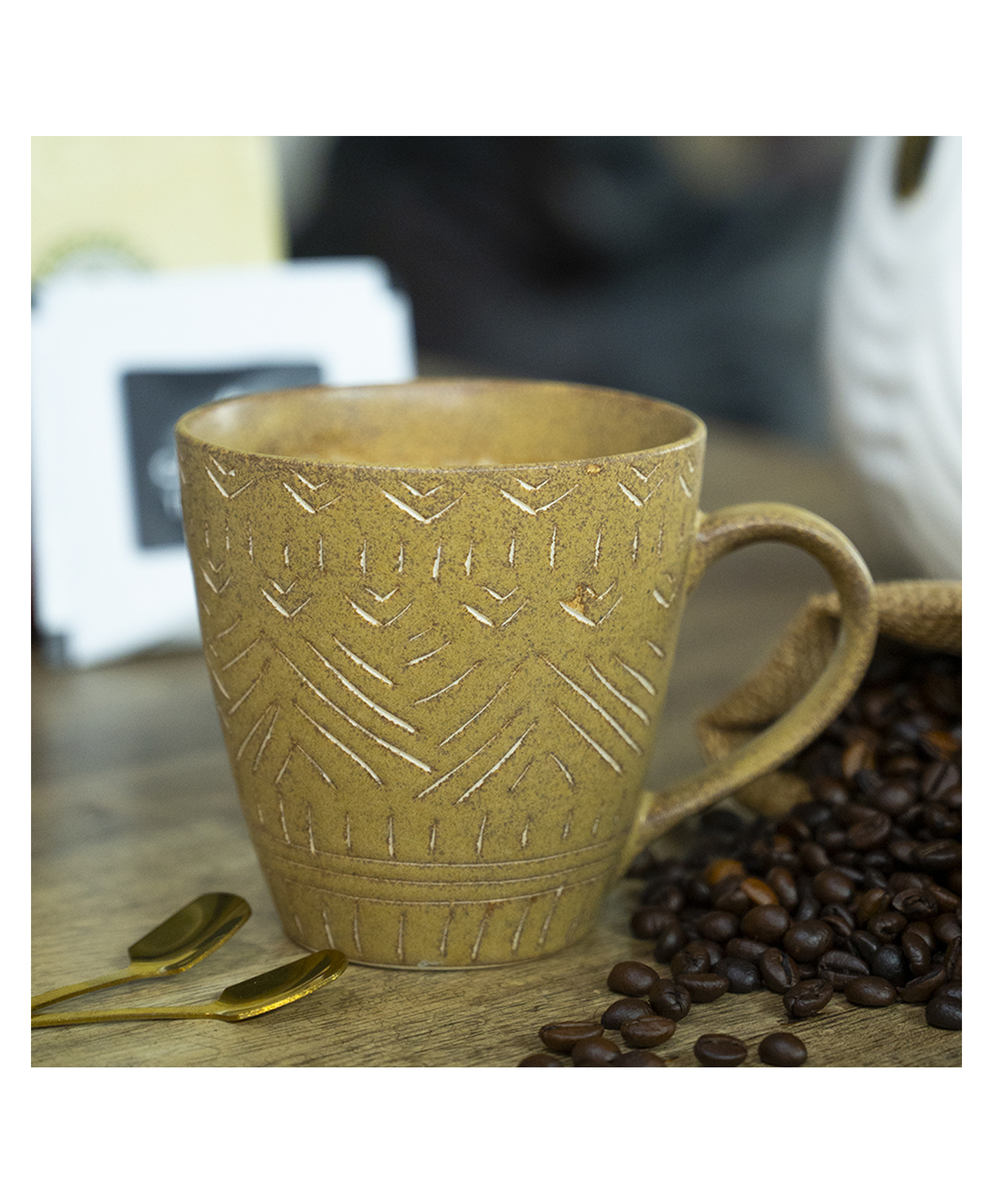 VONCASA Beige Coffee Mug 320 ml-image-33