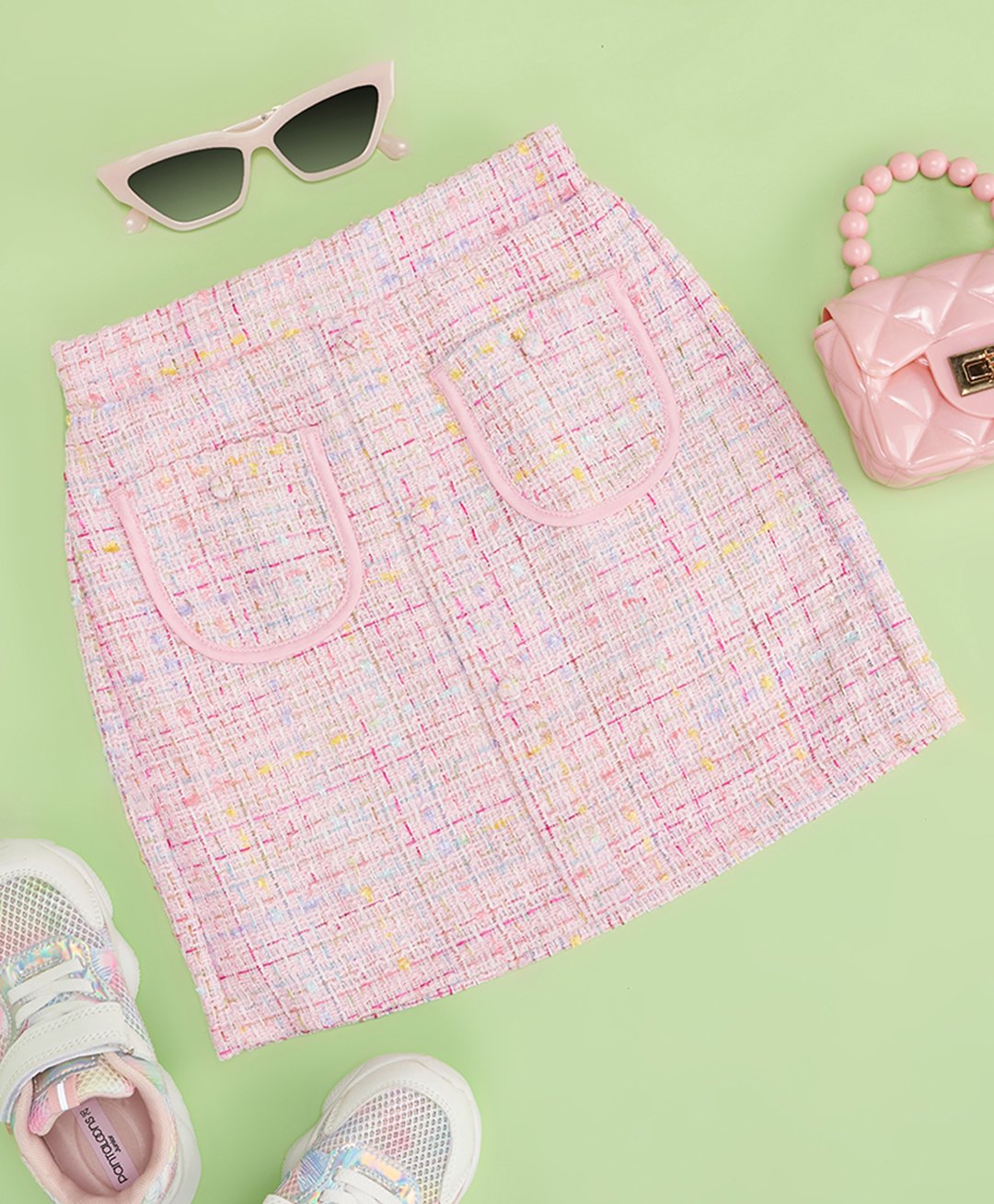 Pantaloons Junior Abstract Printed Skirt - Blush Pink-picture-21