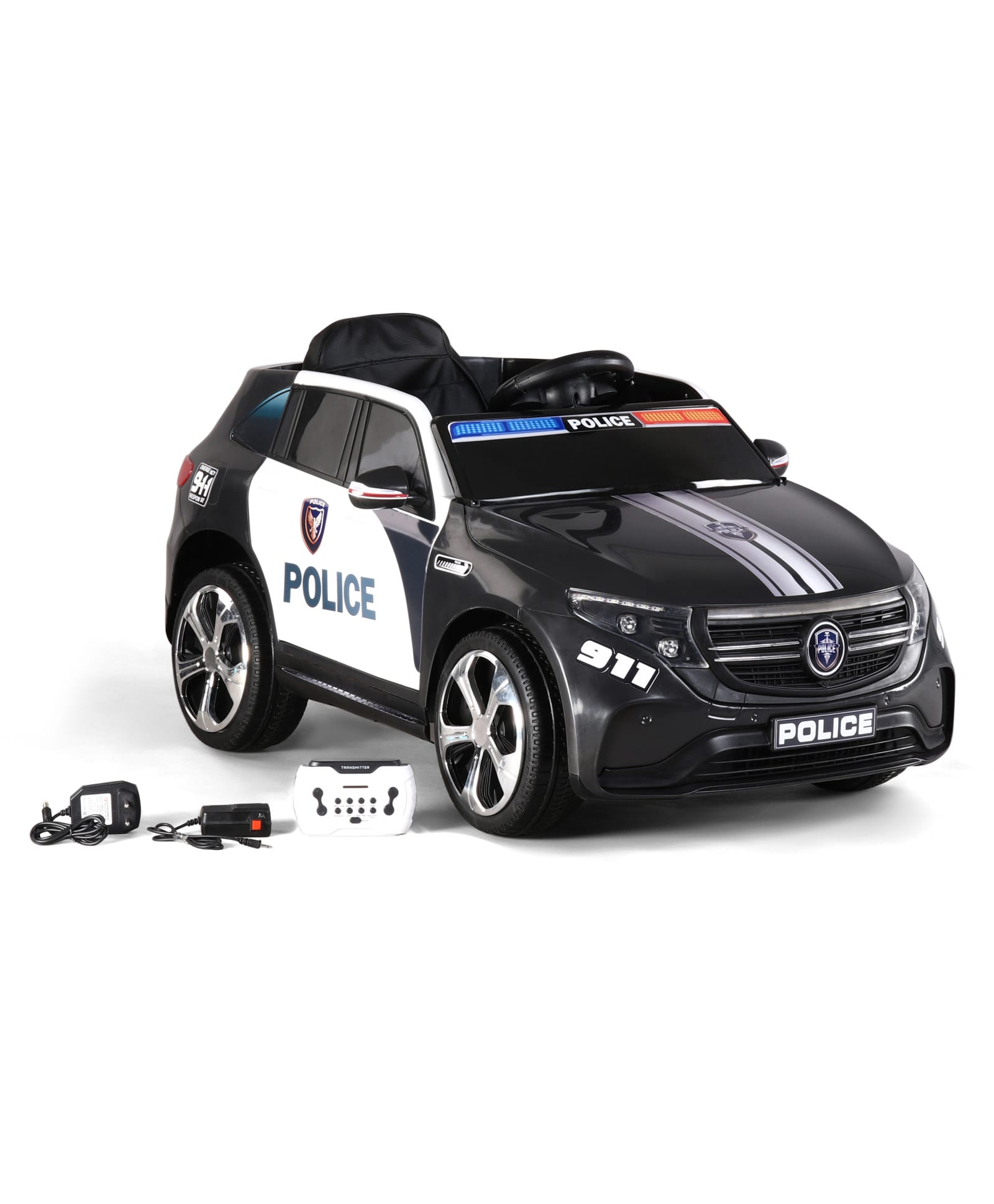 Kids Police Battery Oprated Ride On Car with Lights & Music - Black-image-24