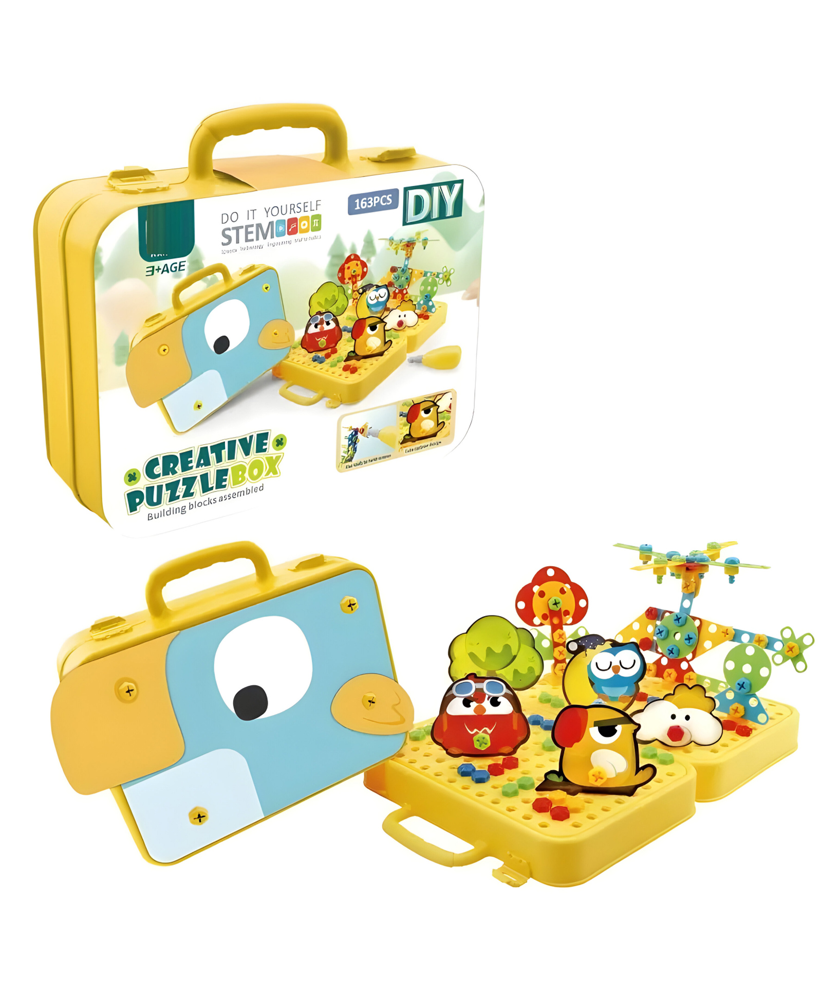 NEGOCIO DIY Stem Angry Bird Creative Puzzle Box 232 Pc Set Toy for kids- PACK OF 1- COLOR MAY VARY-image-20
