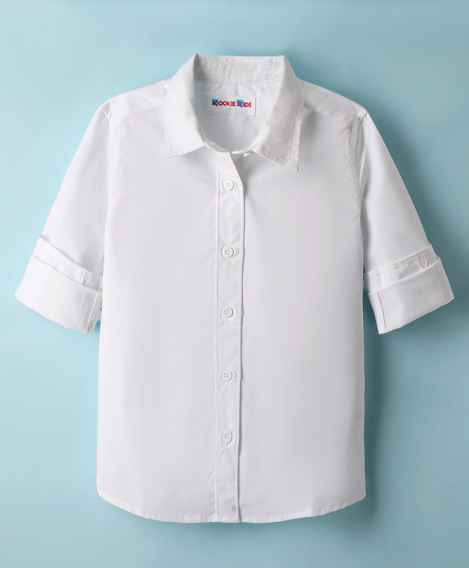 kookie kids india Kookie Kids Woven Full Sleeves Solid Party Shirt - White-picture-25