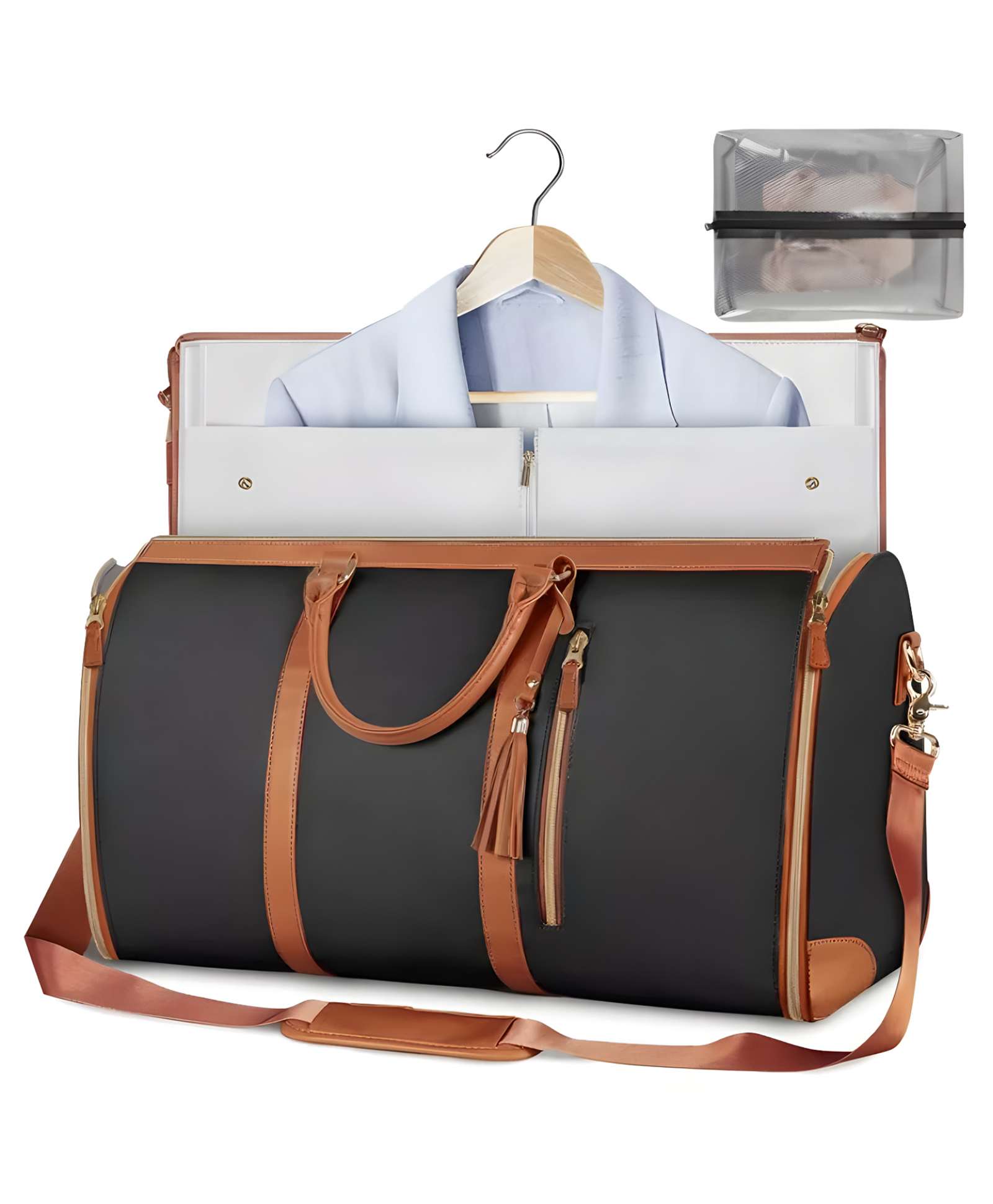 SCHOOLISH Garment Bags For Travel, Convertible Carry On Garment Bag Large Duffle Bags, 2 In 1 Hanging Suitcase Suit Duffel Travel Bags With Shoe Pouch- PACK OF 1- COLOR MAY VARY-image-13