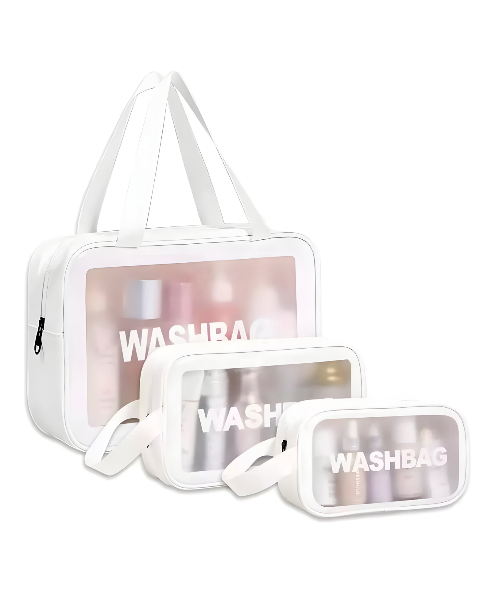 SCHOOLISH Makeup Pouch| Waterproof PVC Cosmetic Bags| Toiletry Storage Wash Bag| Travel Organizer for Bath Accessories & Grooming Kit, Set of 3 Pouches- PACK OF 1- COLOR MAY VARY-image-38
