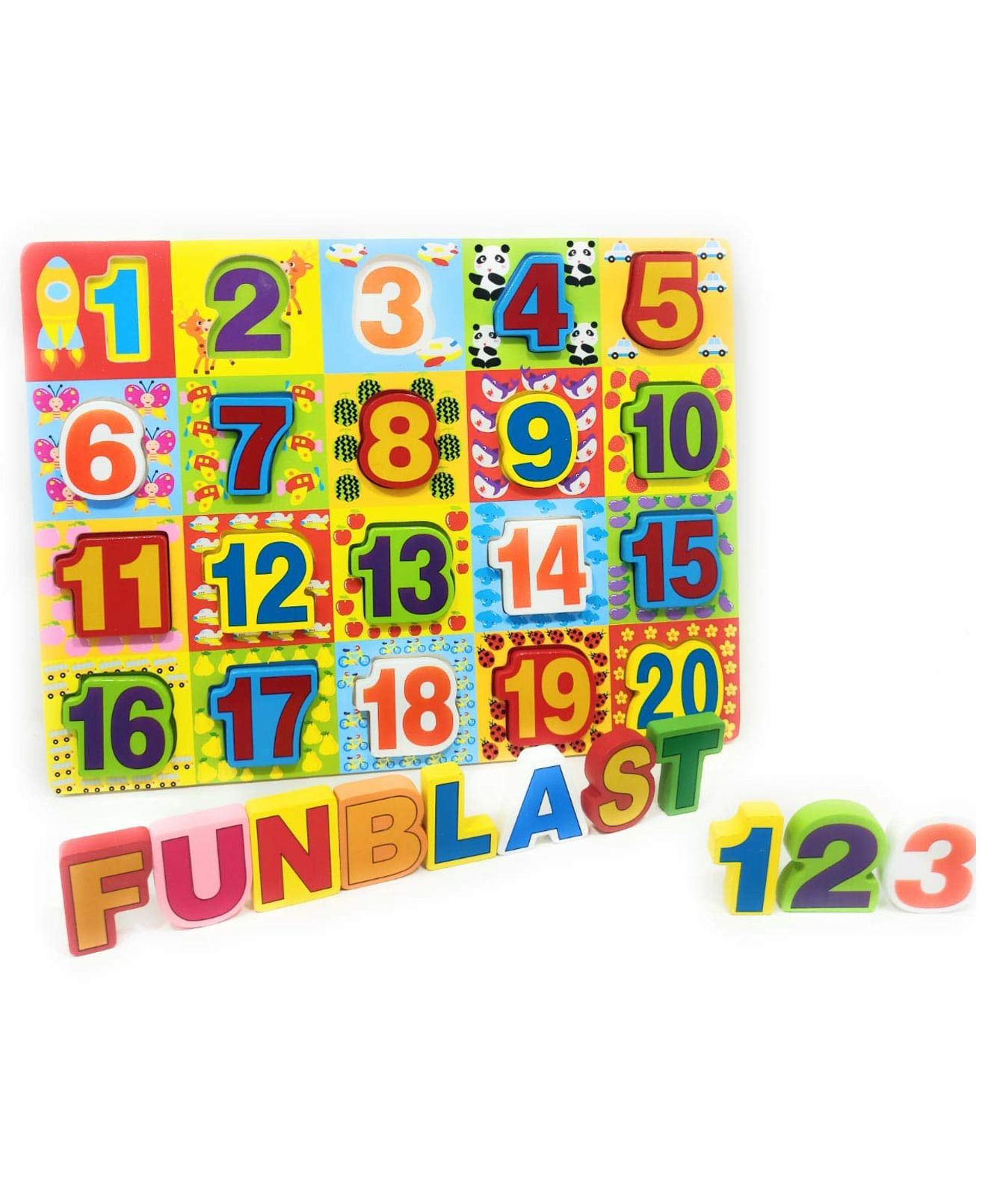 Bunie Learning Numbers Wooden Puzzle Board for Kids Multicolor-image-3