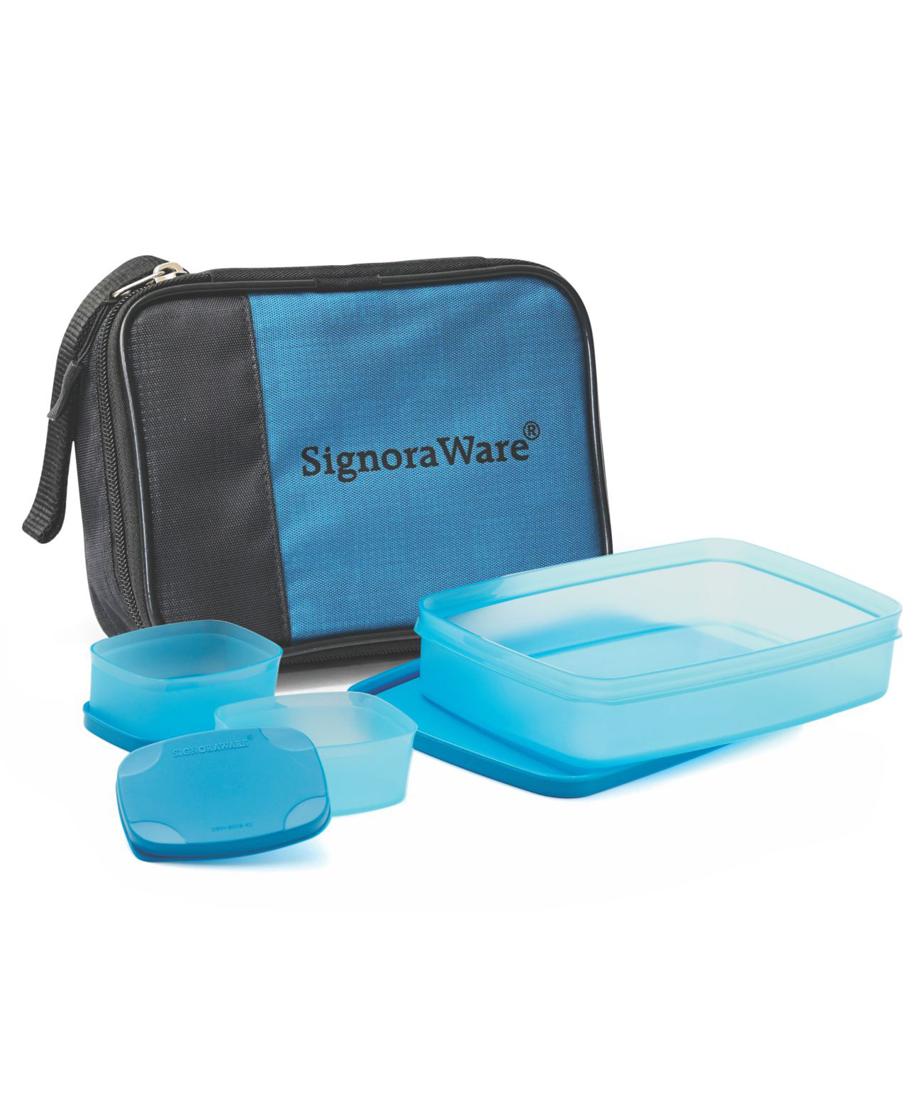 Signoraware Compact Lunch Box With A Bag & 2 Inner Containers - Blue-image-20