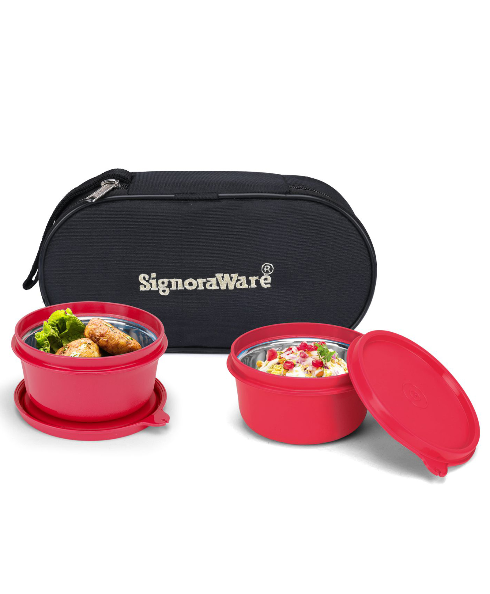 Signoraware Monarch Midday Microsafe Steel Lunch Box - Red-image-19