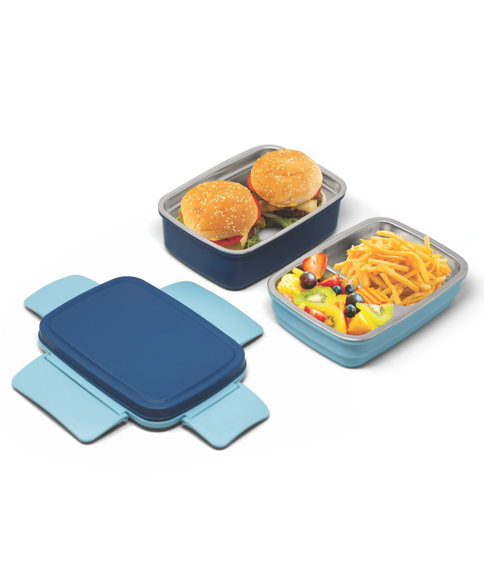 Signoraware StarX Double Decker Steel Lunch Box - Navy Blue-image-35