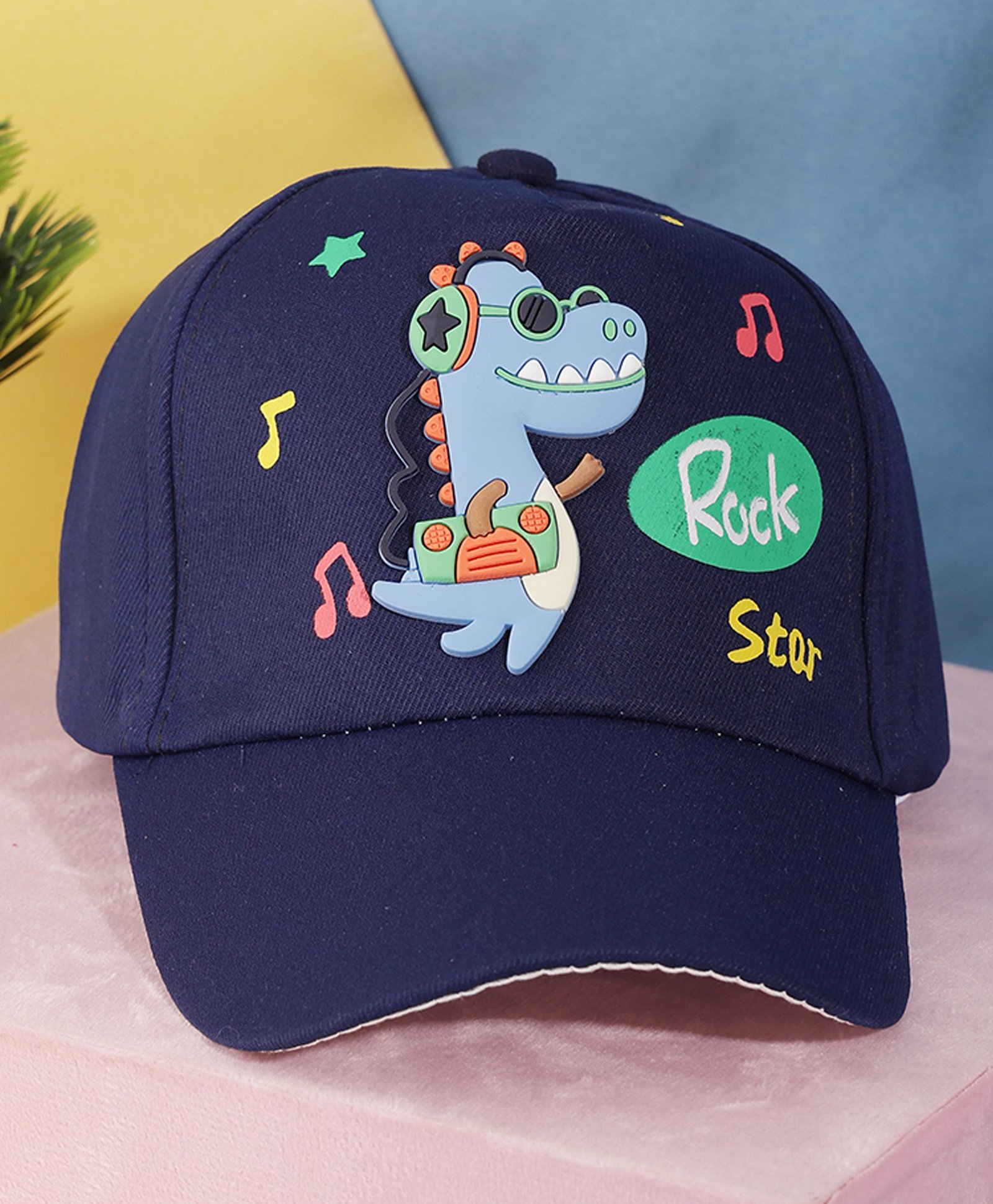 PASSION PETALS Cotton Dinosaur Applique Detailed Summer Cap - Blue-image-29