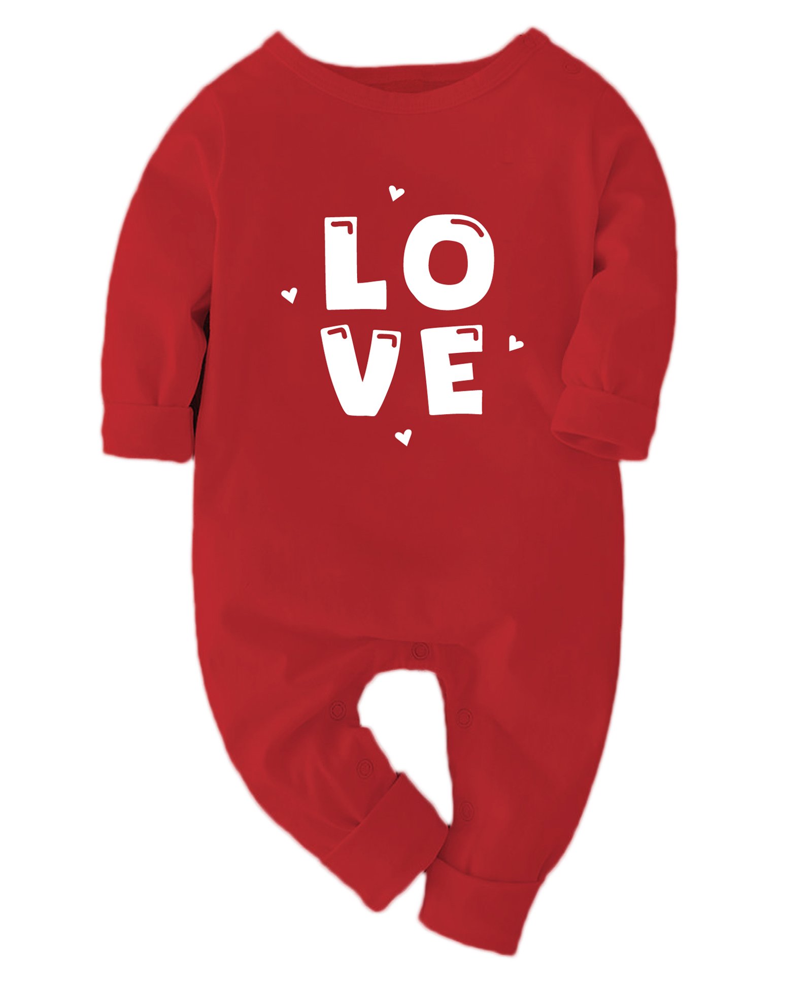 Zeezeezoo 100% Cotton Full Sleeves Love Text Printed Romper - Red-picture-25