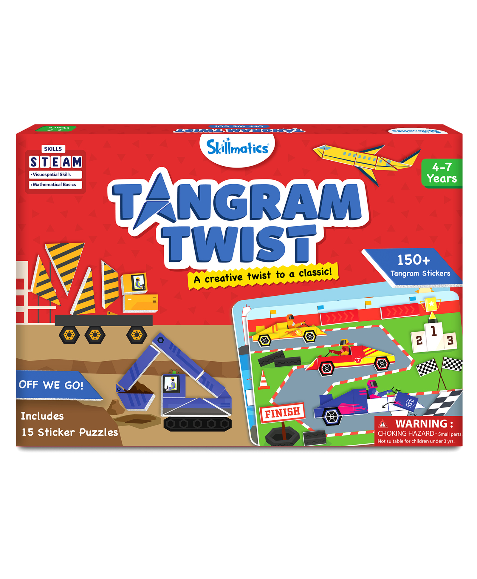 Skillmatics Art & Craft Activity - Tangram Twist, Vehicles, STEAM Toy, Craft Kits, Puzzles, DIY Activity, No Mess Sticker Art, Educational for Boys & Girls, Gifts for Ages 4 to 7-image-45