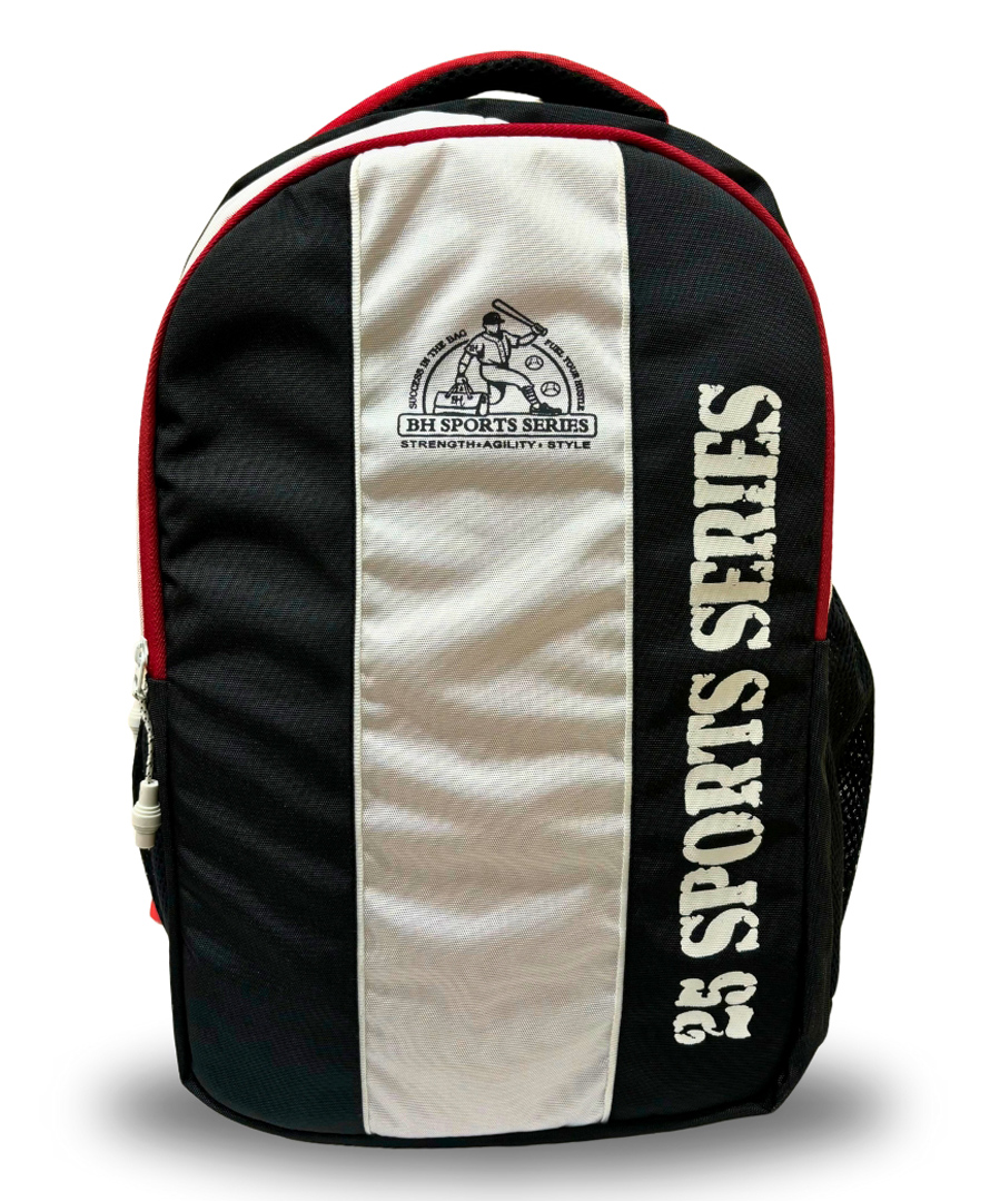 Bad Habit Velocity 25 Sports Backpack: Stylish Black & White Design: Durable Side Pockets and Padded Mesh Back - Height 17.7 Inches-image-11