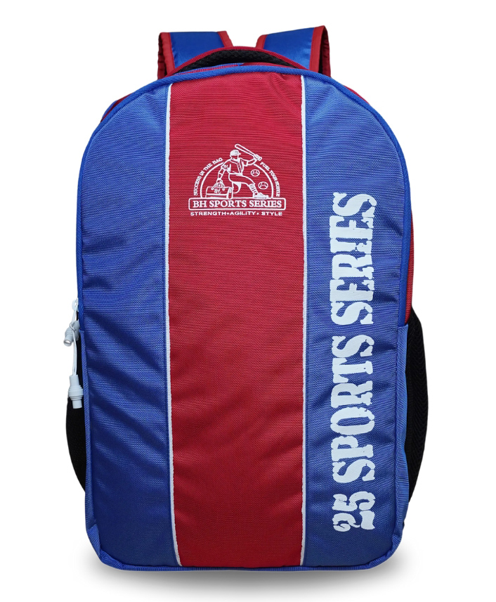 Bad Habit Velocity 25 Sports Backpack: Stylish Blue & Red Design with Durable Side Pockets and Padded Mesh Back - Height 17.7 Inches-image-8