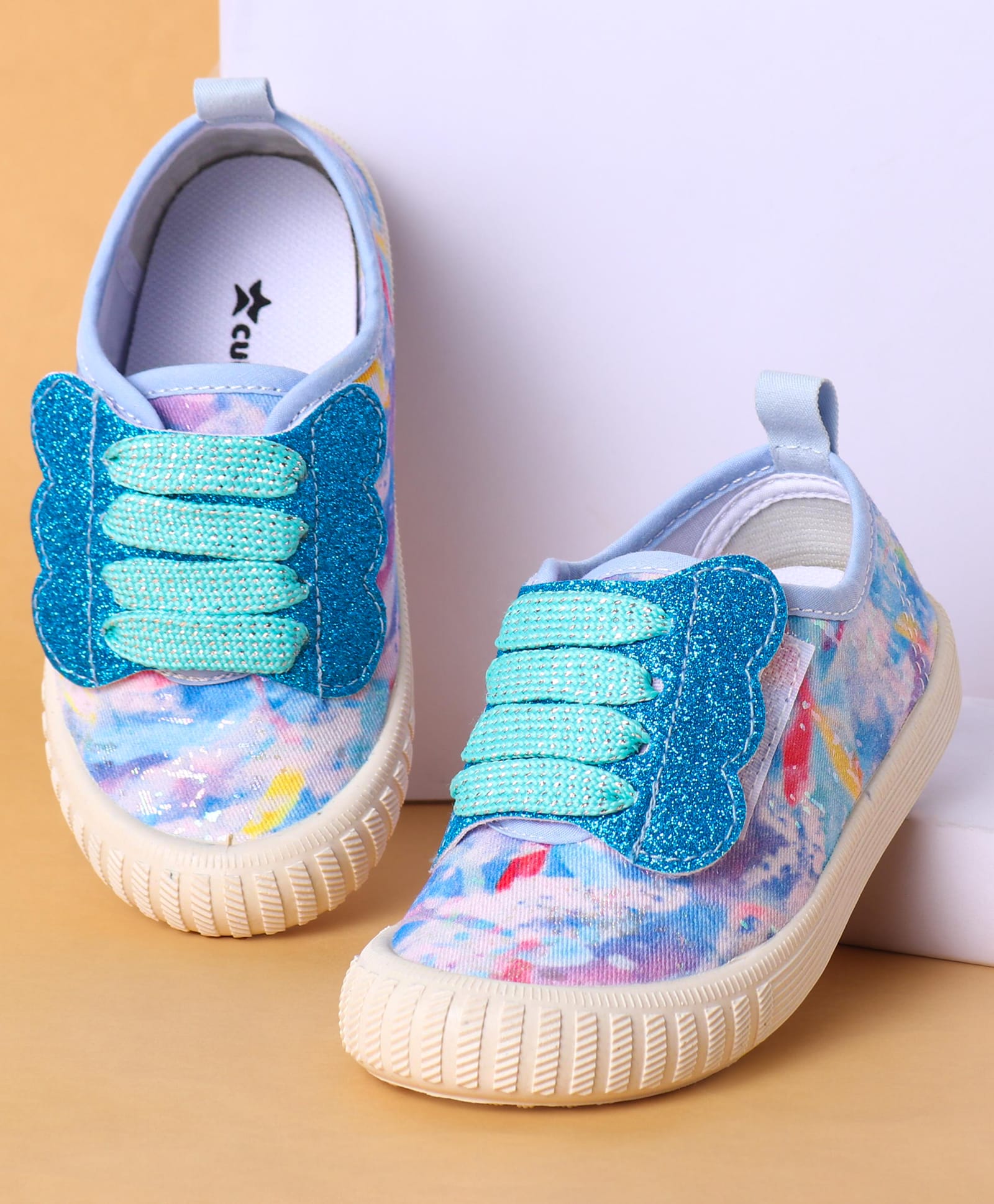 Cute Walk by Babyhug Slip On Casual Shoes with Marble Design & Glitter Detailing - Blue-image-24