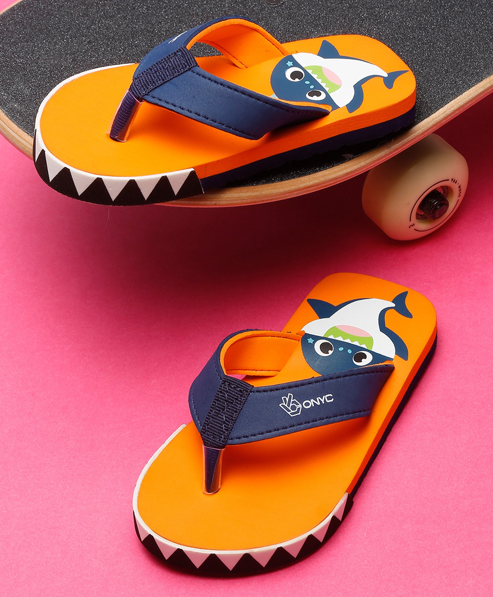 ONYC Fish Designed Flip Flops - Orange