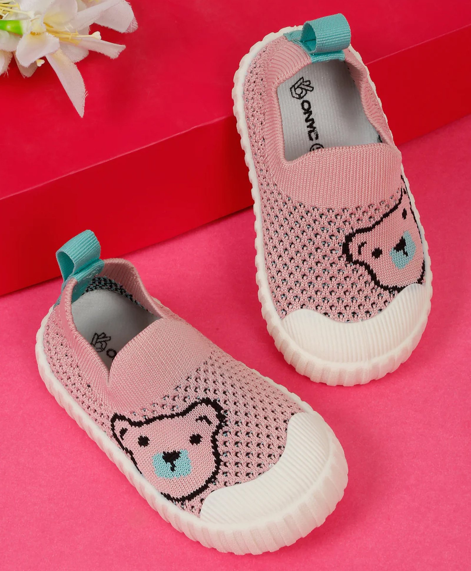ONYC Mesh Detailed & Bear Face Designed Shoes - Pink-image-49