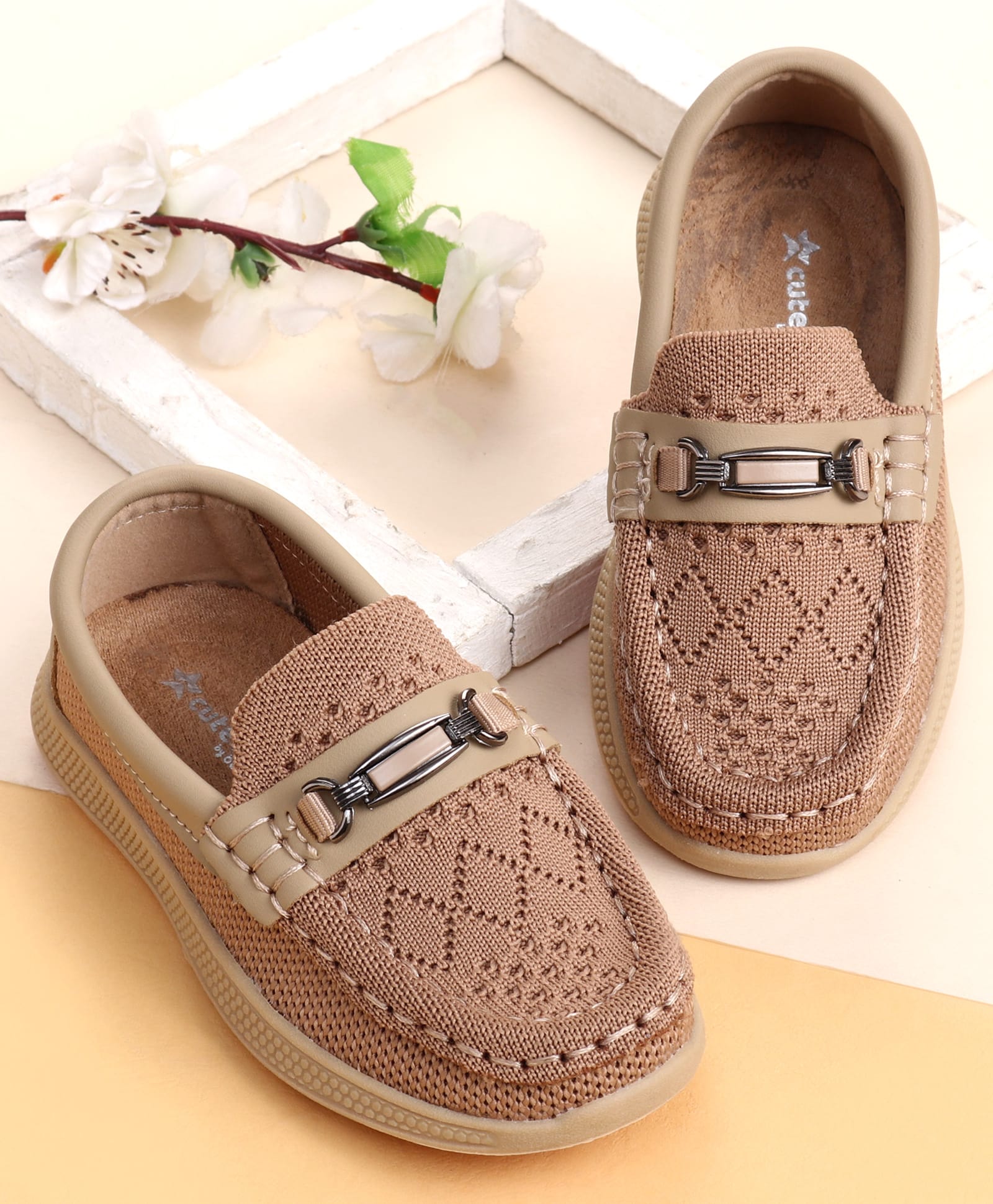 Cute Walk by Babyhug Slip On Solid Loafers - Beige-picture-10