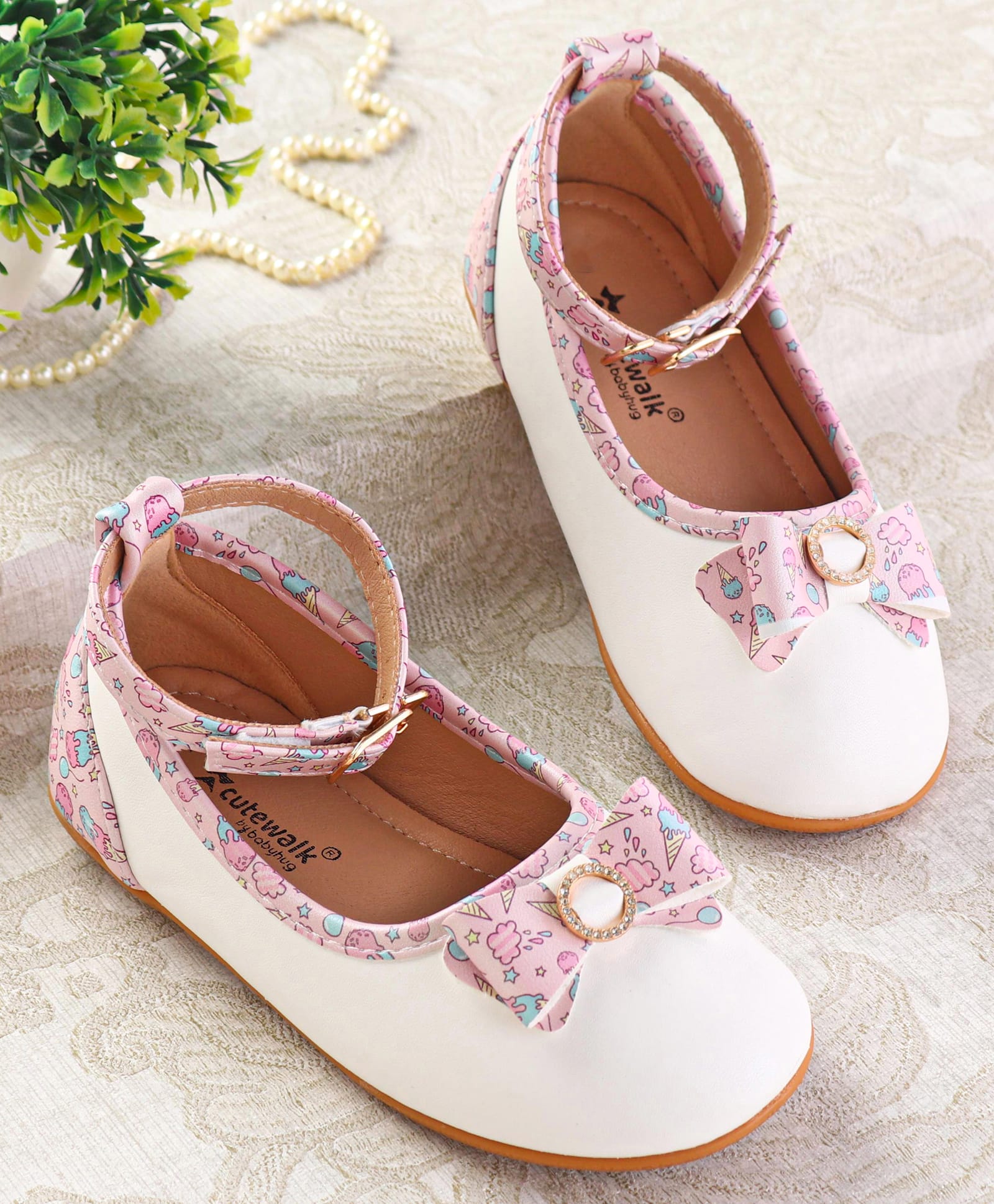 Cute Walk by Babyhug Ballerinas with Velcro Closure & Bow Applique - Pink-image-36