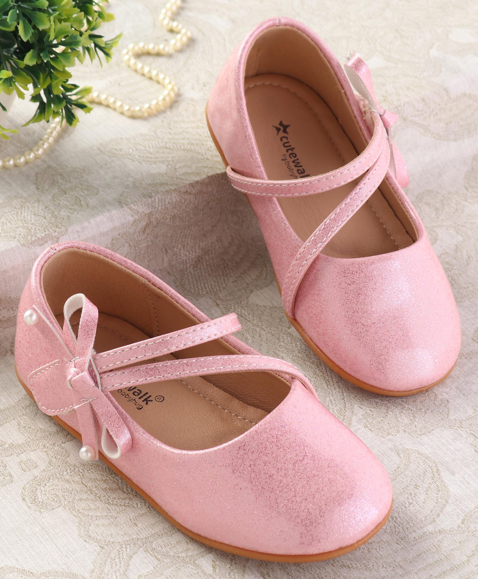 Cute Walk by Babyhug Ballerinas With Velcro Closure & Bow Applique - Pink-image-23