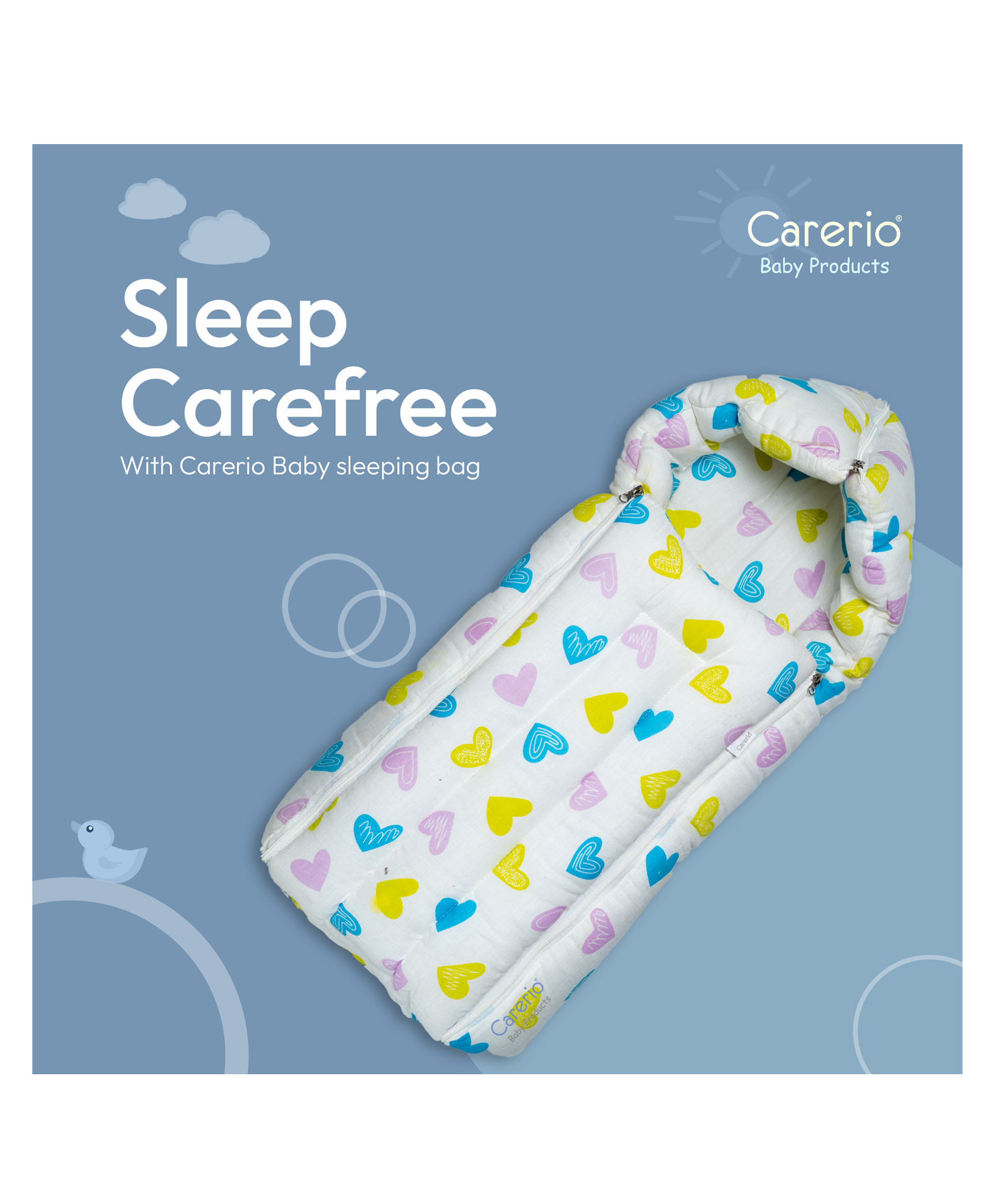 Carerio Pure Mul Mul 100% pure cotton 3-in-1 Baby Sleeping & Carry Nest: A portable, skin-friendly sleeping solution for babies. (L 75cm x W 50cm) - pack of 1-image-23