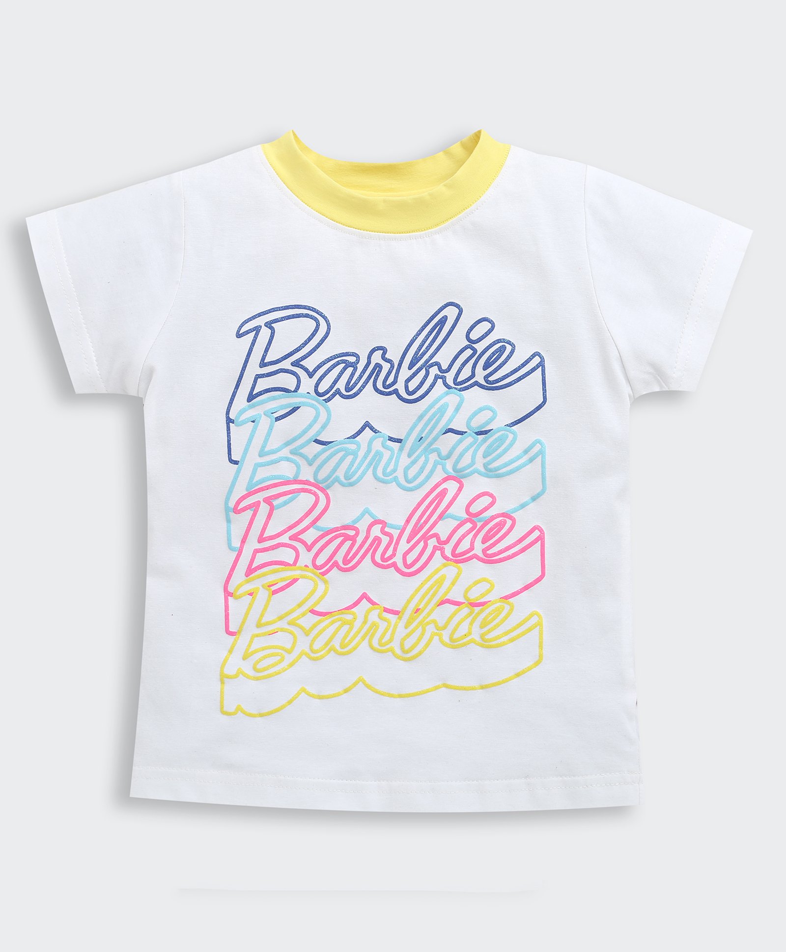 Barbie by Tiny Girl Half Sleeves Brand Name Printed Top - Off White-picture-30