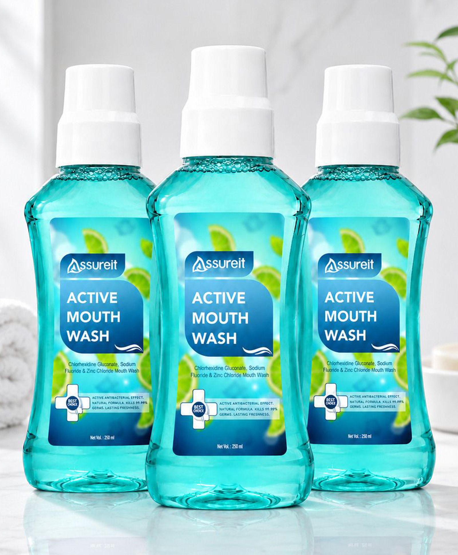 Assure Active Mouth Wash Liquid 250 ml Each Pack of 3-picture-14