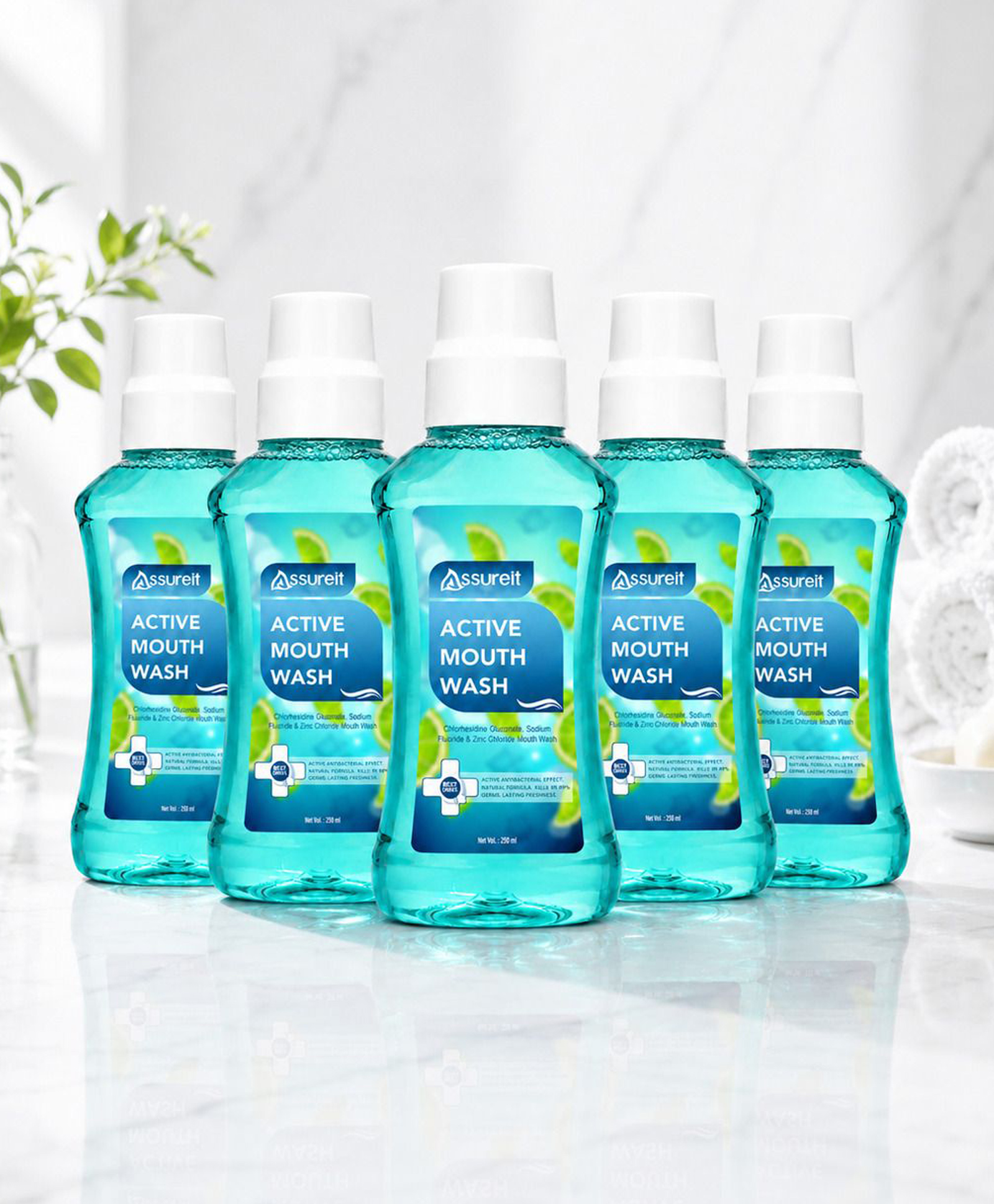 Assure Active Mouth Wash Liquid 250 ml Each Pack of 5-picture-1