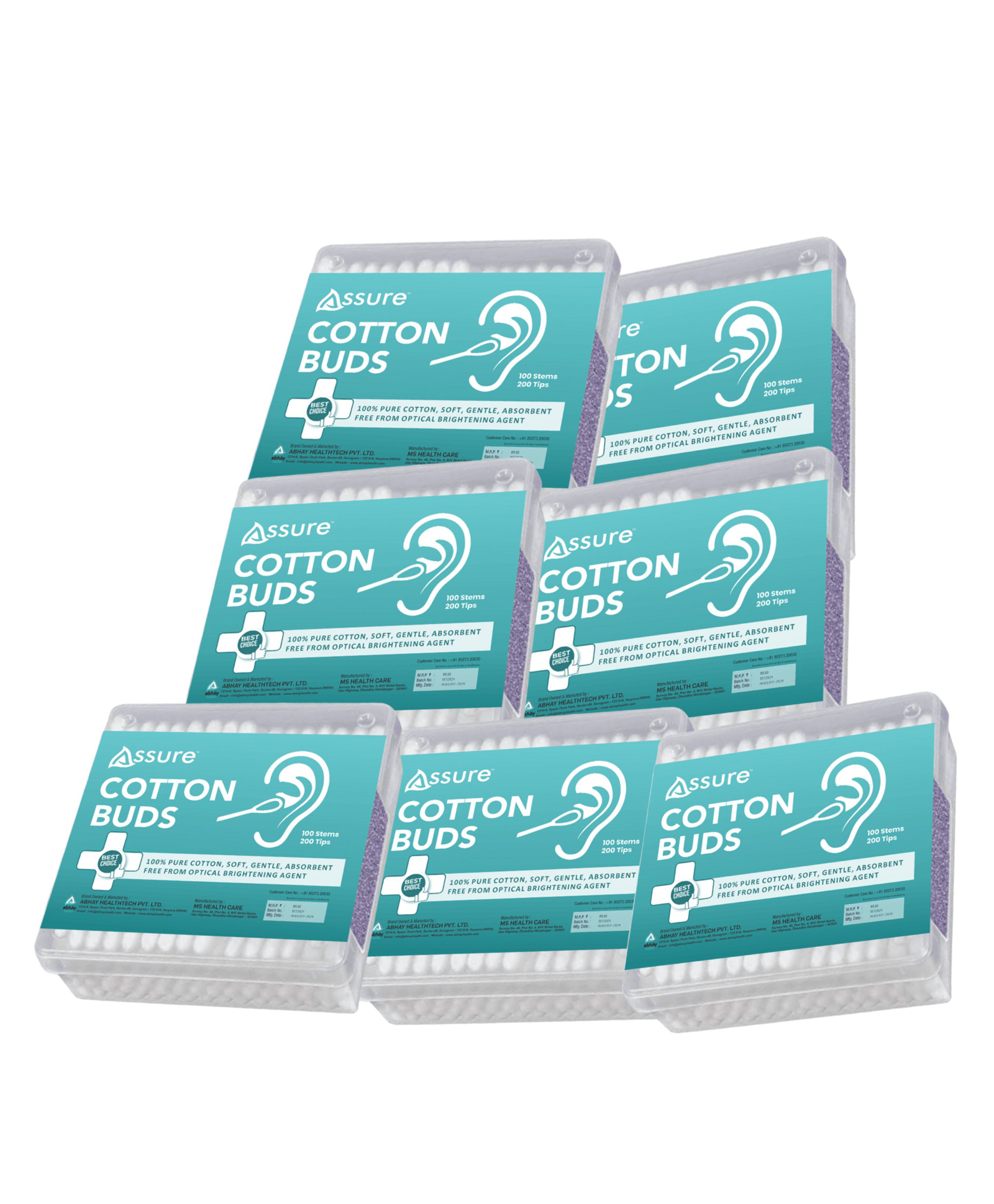 Assure Cotton Buds 100 Sticks Each Pack of 7 - 70 g-picture-11