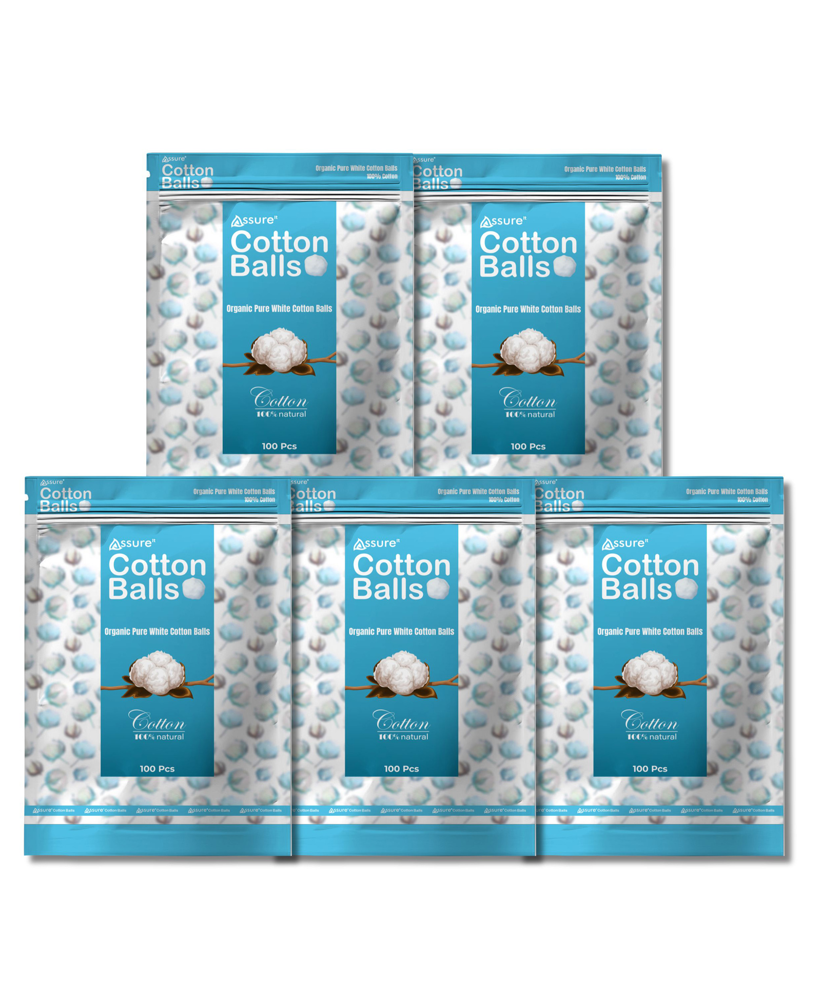 Assure Cotton Balls 100pc Pack of 5-image-36