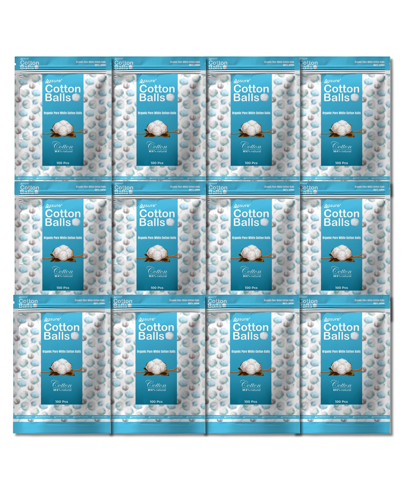 Assure Cotton Balls 100 Piece Each - Pack of 12-picture-17