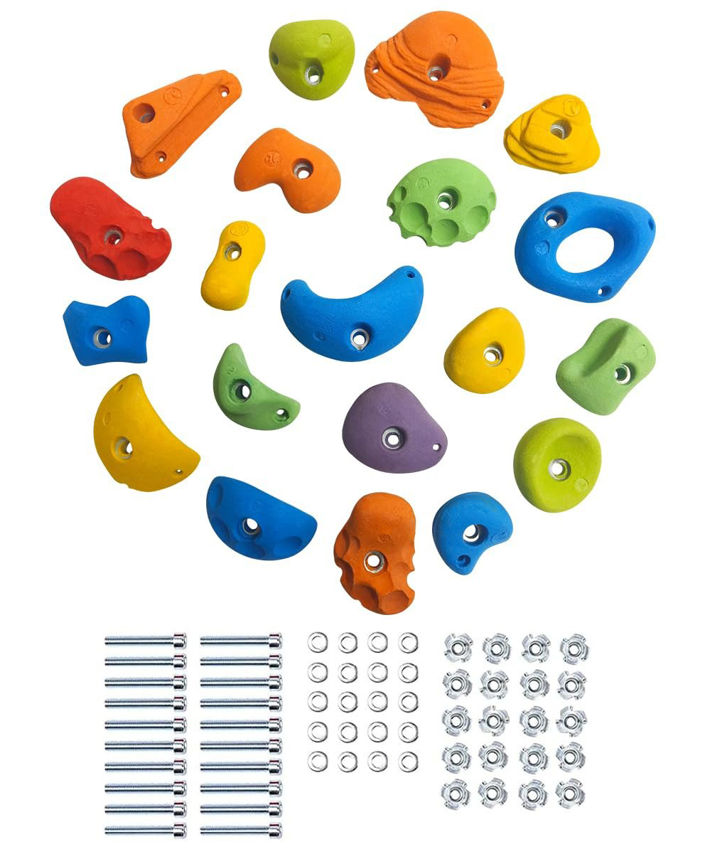 Hop N Play 20 Pcs Adventure Wall Climbing Rock Holds for Kids, Multicolor-image-38