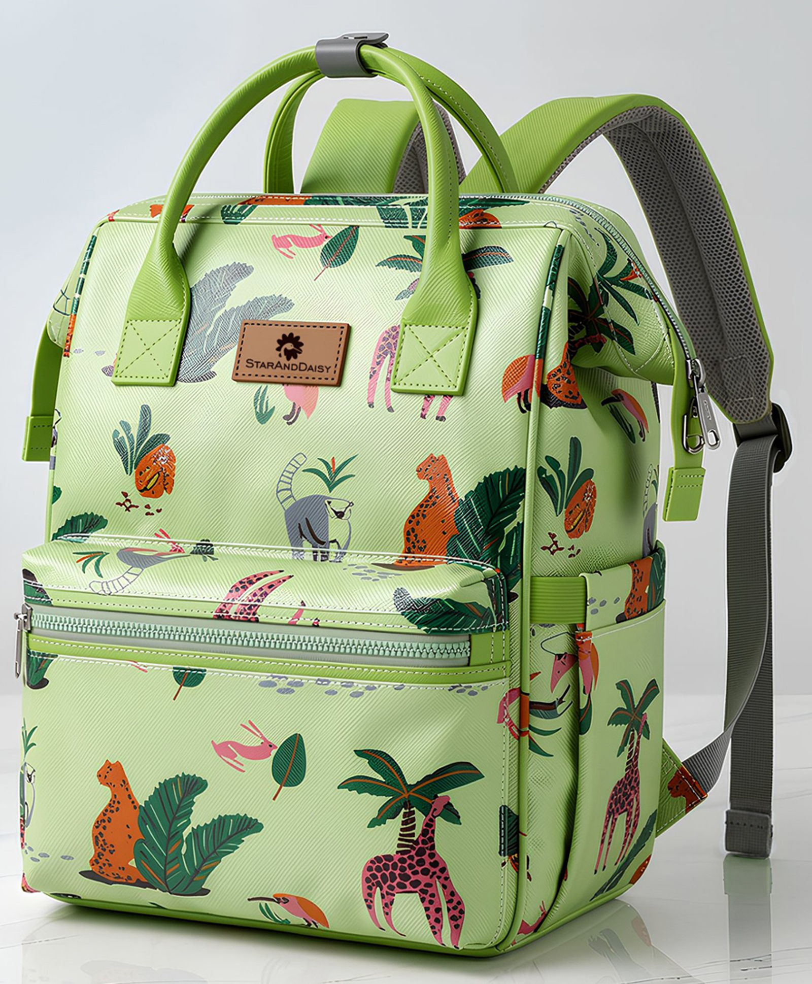 StarAndDaisy Baby Diaper Bag for Mother Travel/Diaper Bags for Mother for Travel with Laptop Pocket, Multi Compartments, Insulated Bottle Pockets, Waterproof, Ultra soft fabric - Green-picture-32