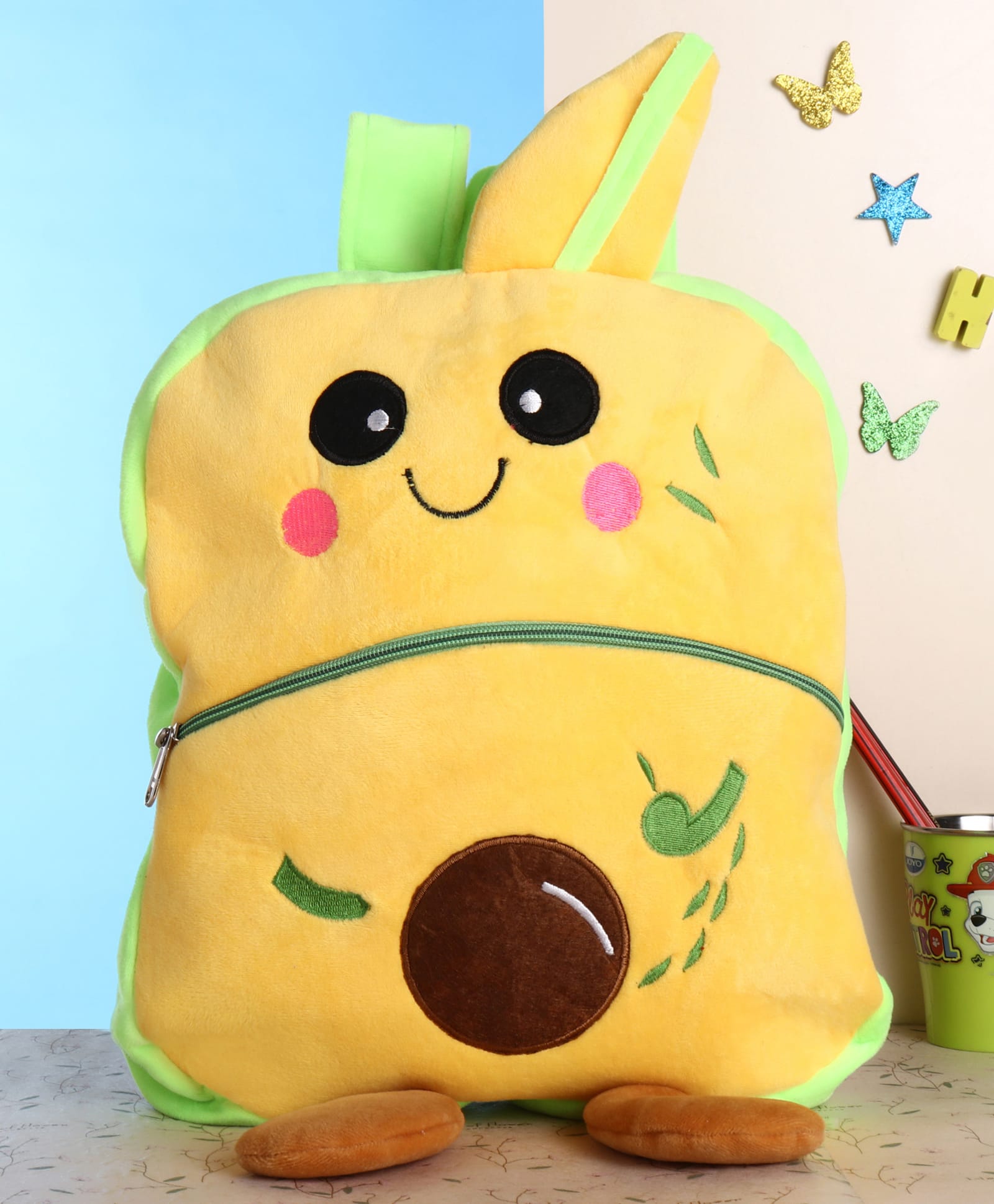 Toytales Mango Shape Bag Light Yellow & Light Green - Height 13 Inches-image-12