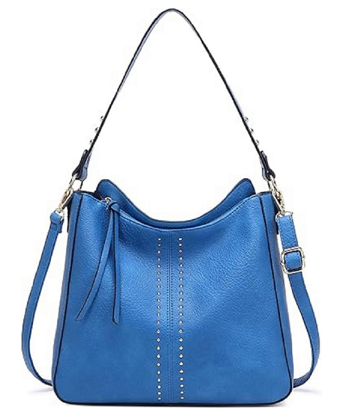 lycheebags Hobo Purse Made of Vegan Leather Shoulder Bag for Women - Blue-image-3