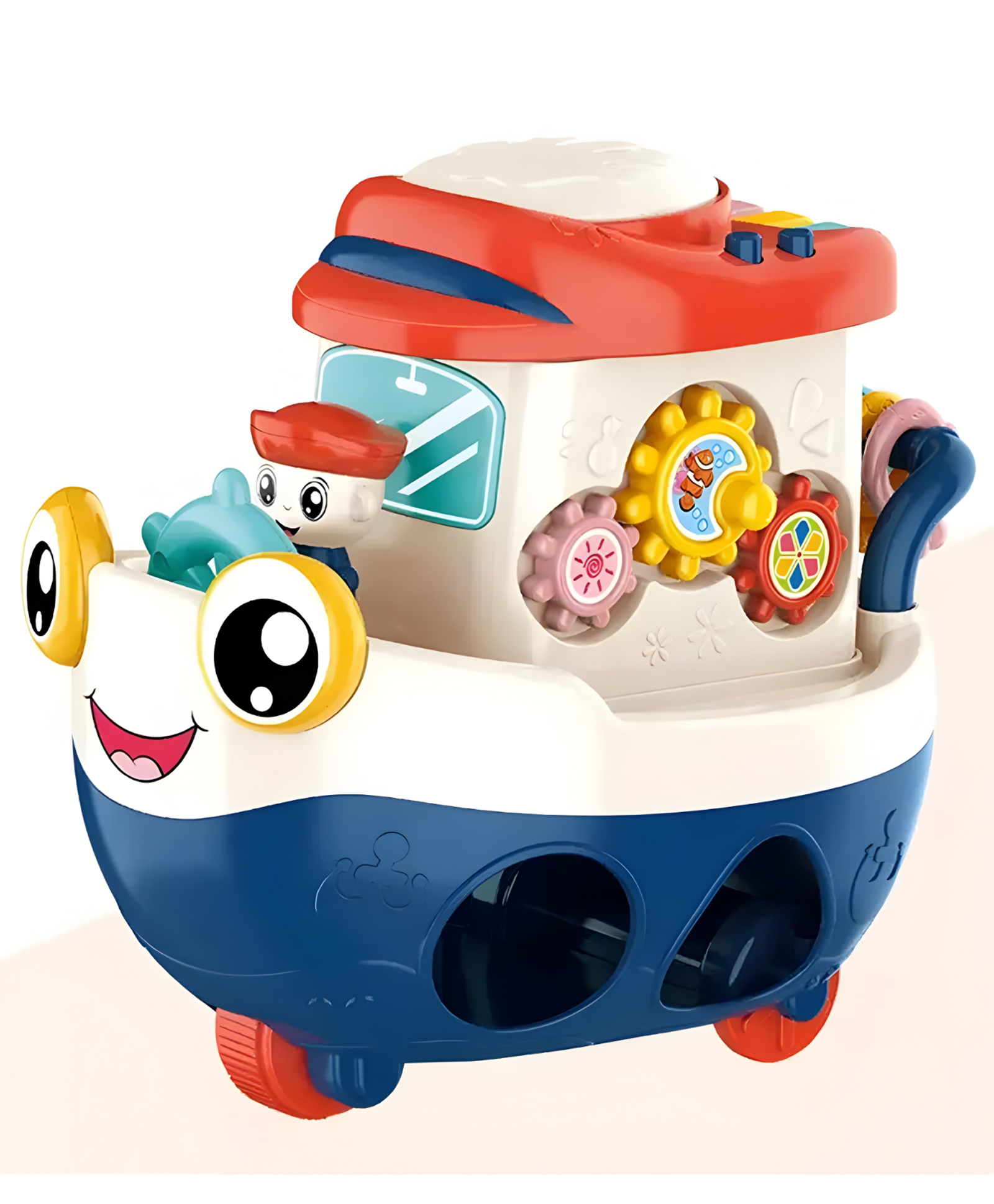 NEGOCIO multi-functions baby music and piano gear toy boat intelligent shape matching cartoon boat for kids- PACK OF 1- COLOR MAY VARY-image-10