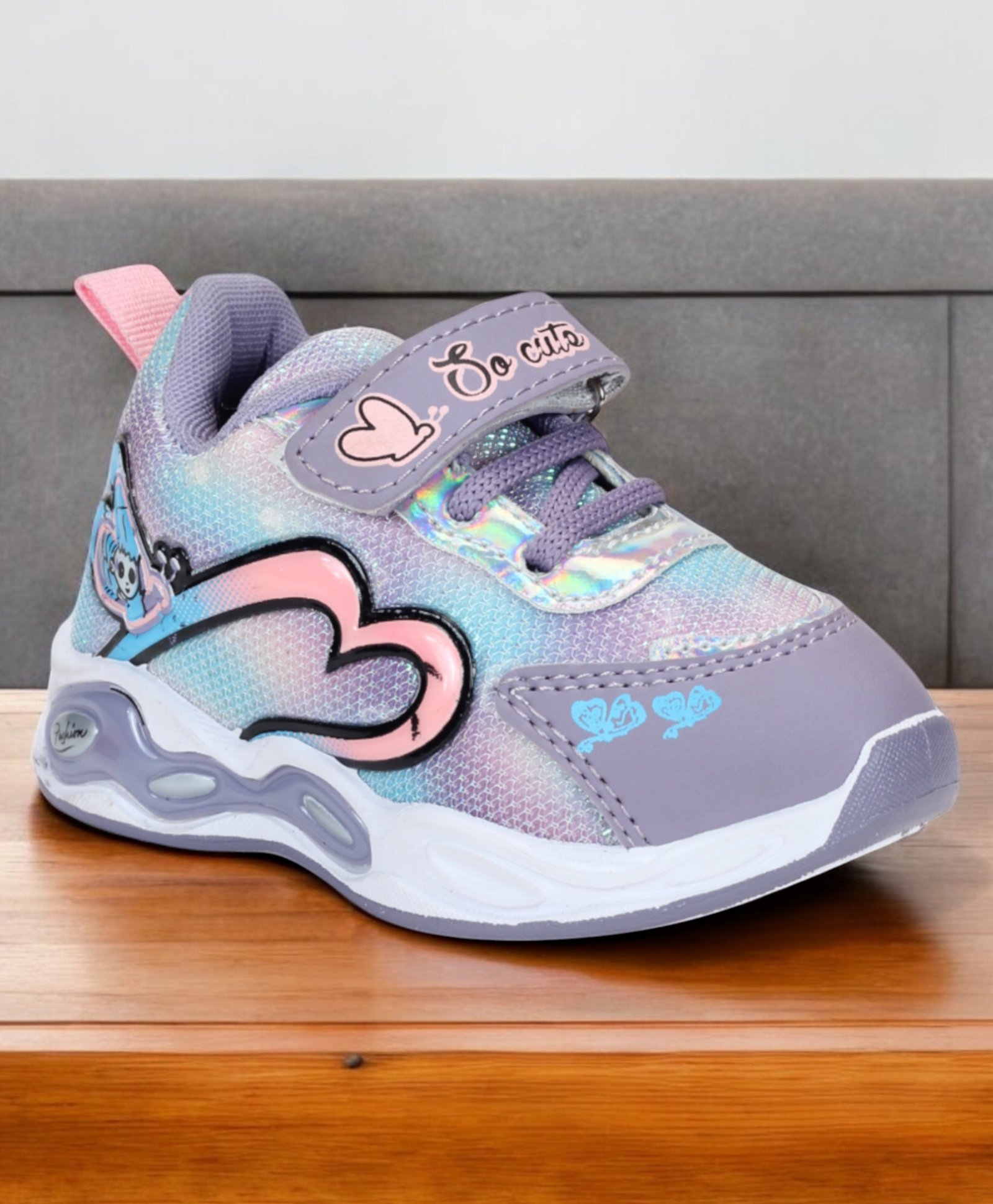 Lil Lollipop So Cute Text Designed Velcro Closure Shoes - Mauve-picture-25