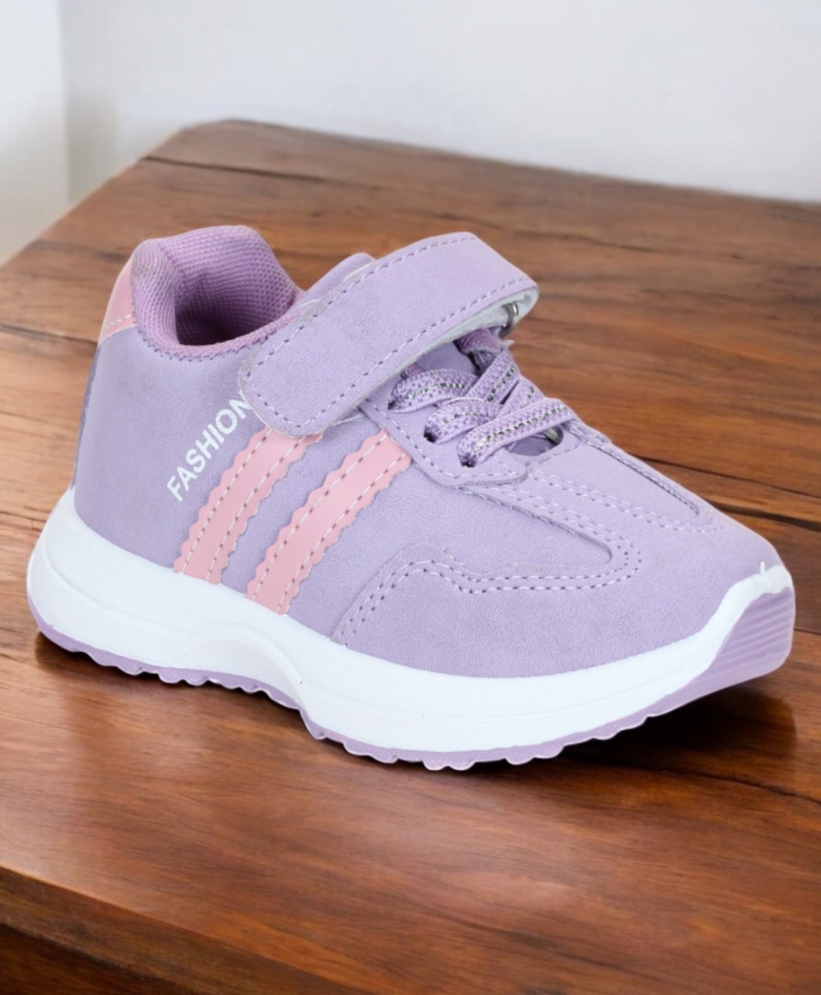 Lil Lollipop Placement Striped Velcro Closure Shoes - Purple-picture-35