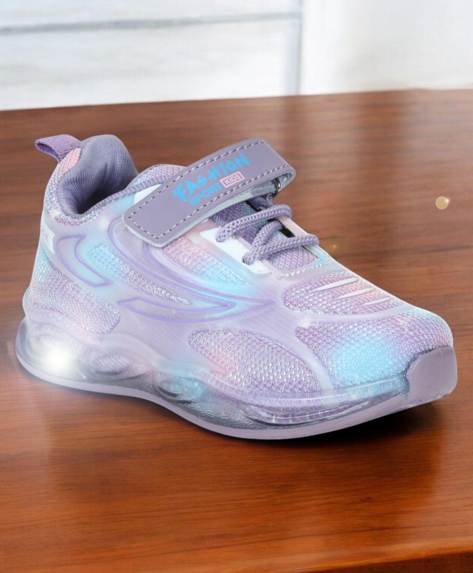 Lil Lollipop Abstract Designed LED Shoes With Velcro Closure - Purple-picture-28